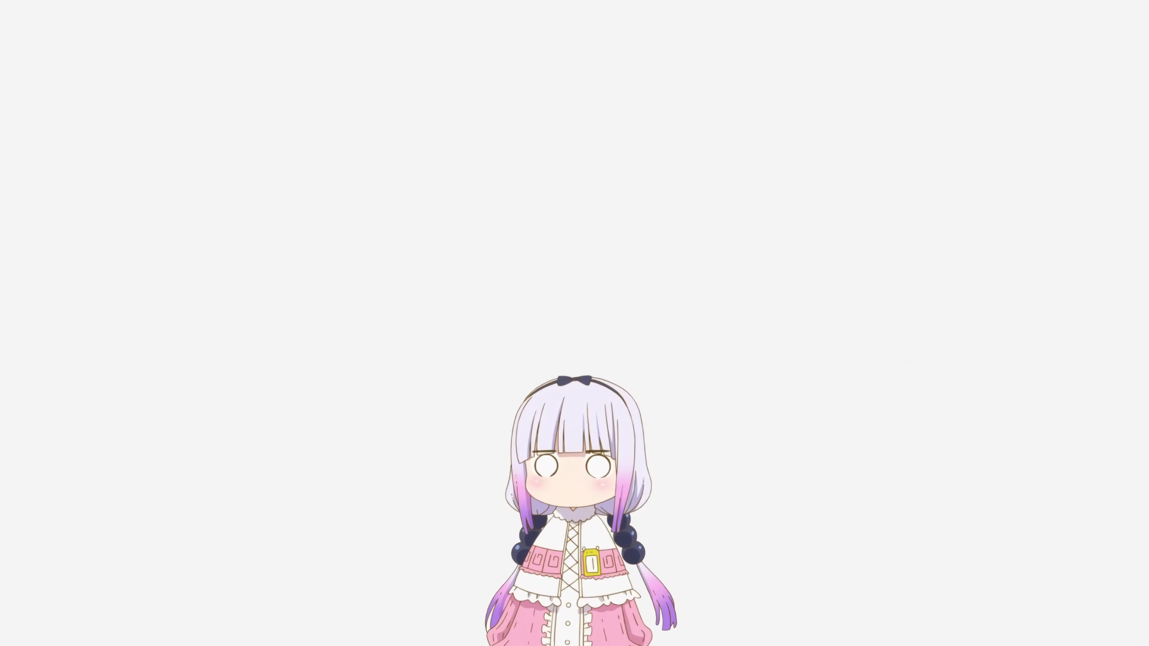 front view, females, portrait, obscured face, headshot, copy space, white background, Kanna Kamui (Kobayashi-san Chi no Maid Dragon), representation, clothing, HD Wallpaper