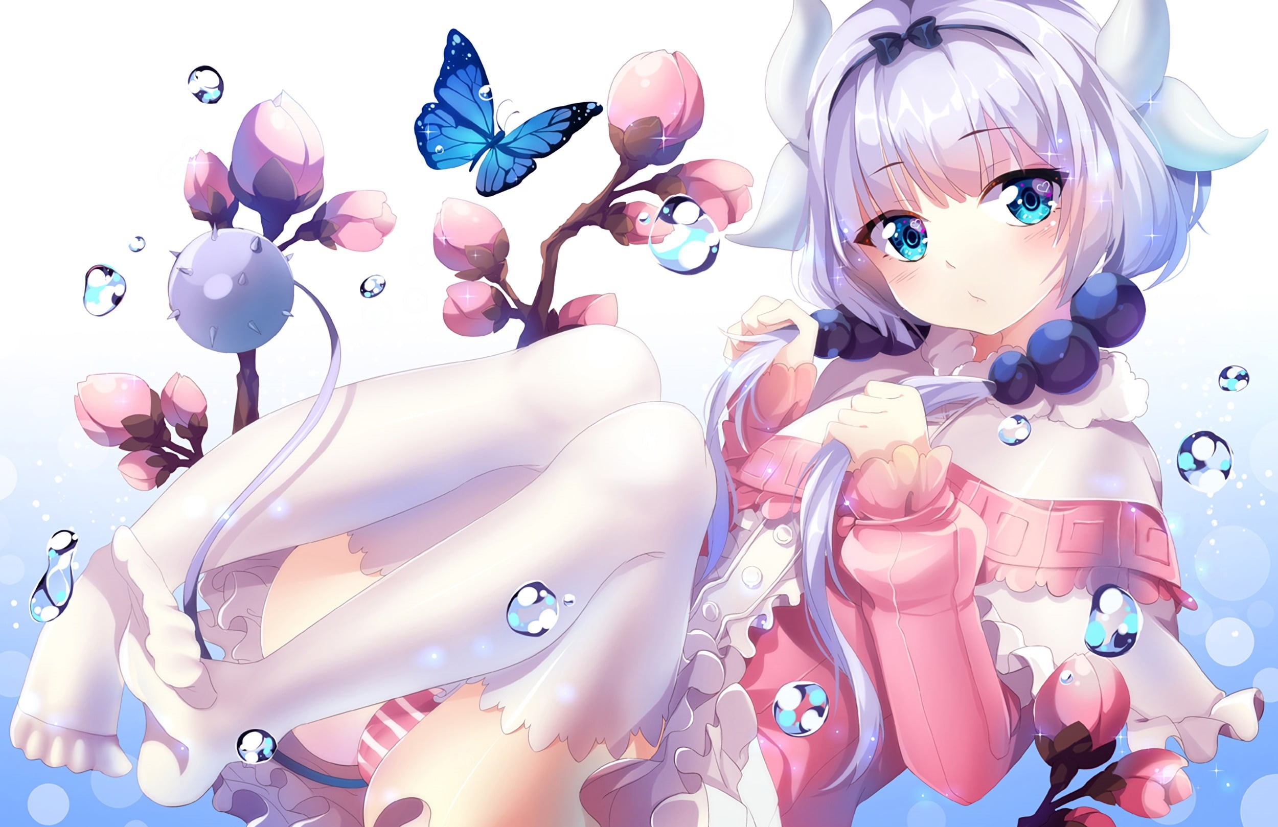 mannequin, fan art, representation, Kanna Kamui (Kobayashi-san Chi no Maid Dragon), white hair, female likeness, simple background, indoors, white background, HD Wallpaper