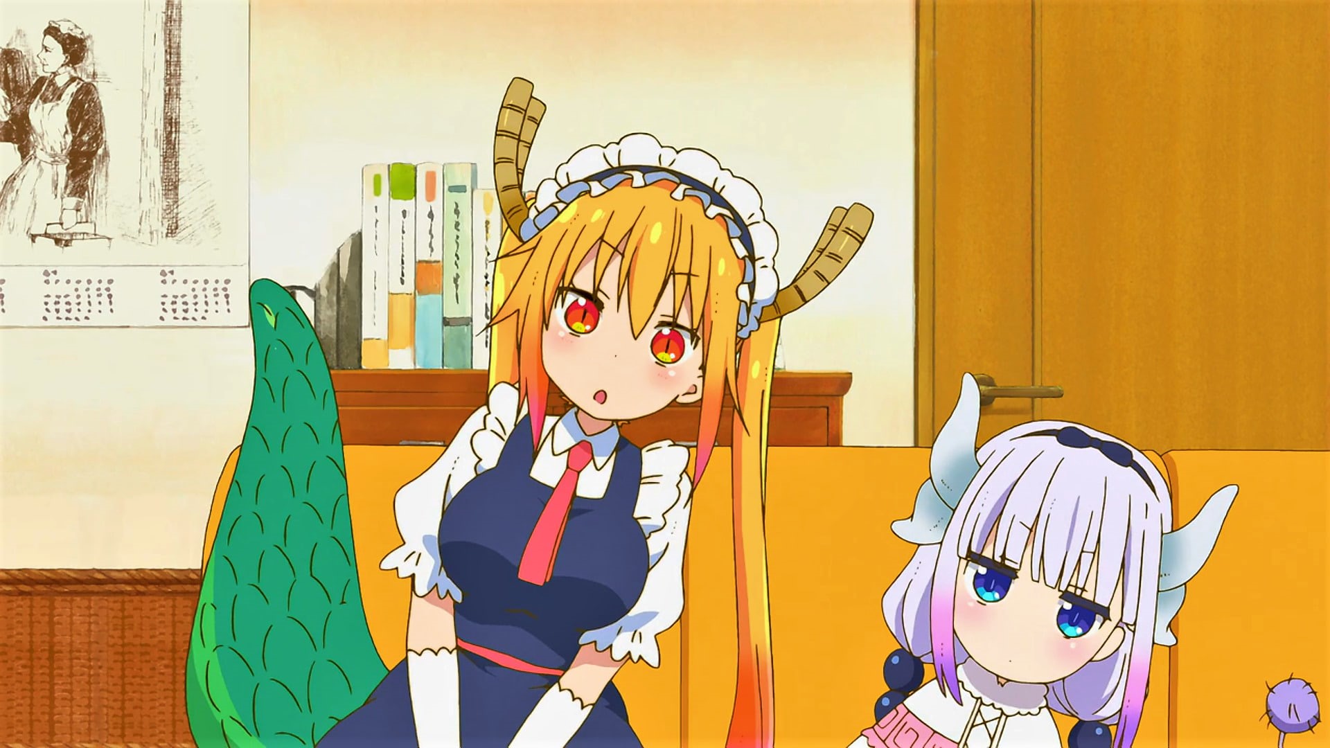 Miss Kobayashis Dragon Maid, Anime, Kanna Kamui, 1080P, Tohru (Miss Kobayashis Dragon Maid), HD Wallpaper