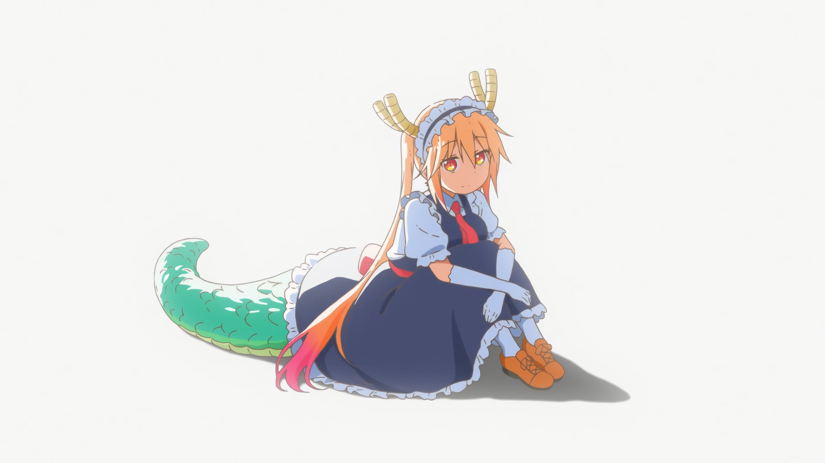 hair, Miss Kobayashis Dragon Maid, girls, blond hair, hat, copy space, indoors, simple background, front view, lifestyles, females, smiling, 2K, clothing, HD Wallpaper