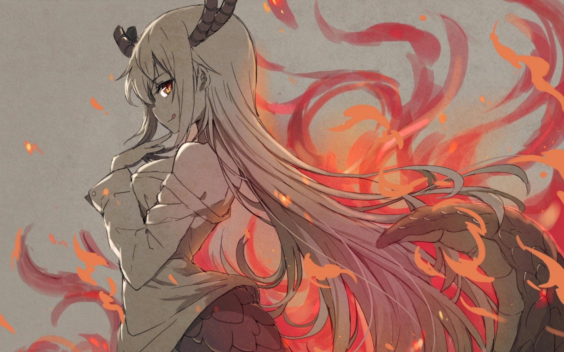 design, Tohru (Kobayashi-san Chi no Maid Dragon), creativity, indoors, full frame, human representation, pattern, looking at viewer, close-up, abstract, HD Wallpaper
