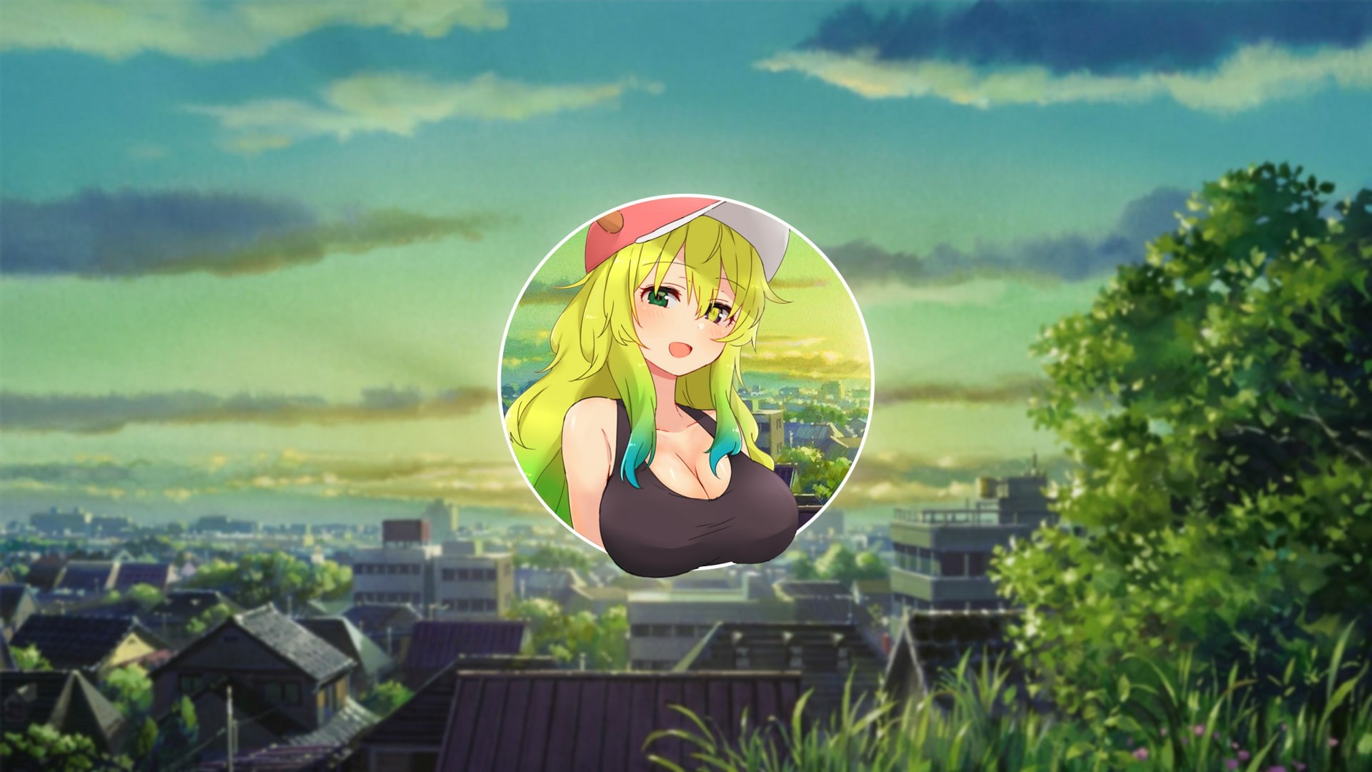 Miss Kobayashis Dragon Maid, Lucoa (Kobayashi-san Chi no Maid Dragon), quetzalcoatl (Kobayashi-san Chi no Maid Dragon), blurred, picture-in-picture, 1080P, HD Wallpaper