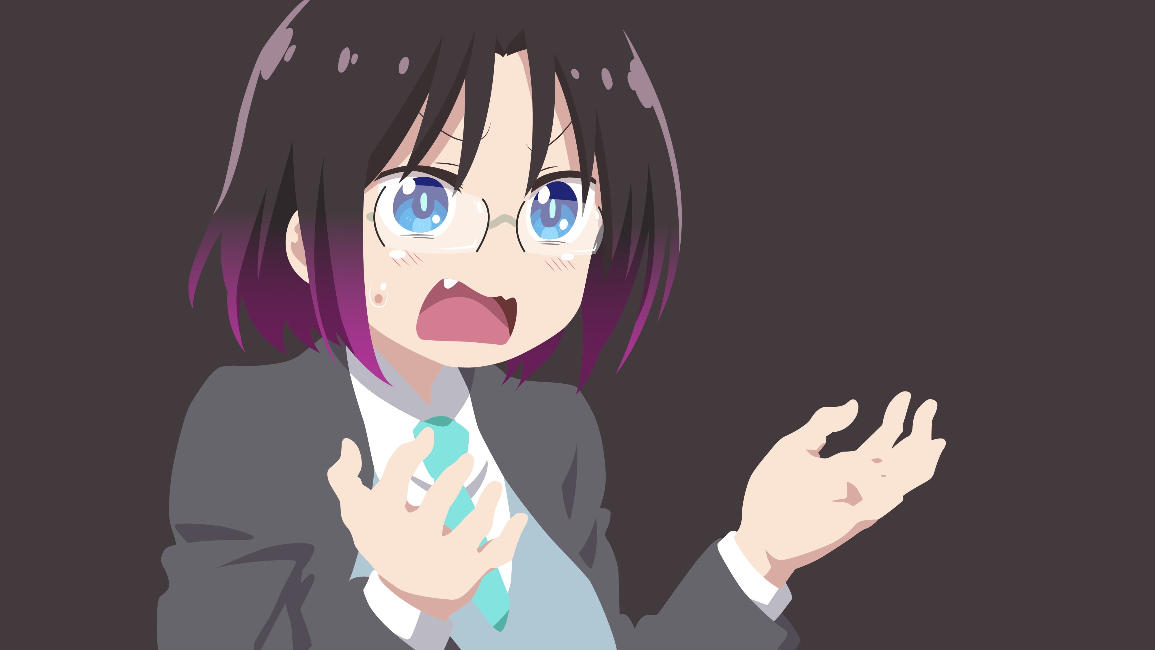 one person, studio shot, human representation, women, creativity, 4K, black background, Elma Jouii (Kobayashi-San Chi no Maid Dragon), Kobayashi-san Chi no Maid Dragon, HD Wallpaper