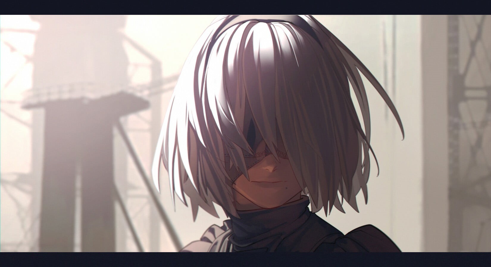 indoors, character, women, curtain, NieR, 720P, headshot, transfer print, haired, sunlight, anime, lifestyles, human hair, one person, hair, illustration, HD Wallpaper