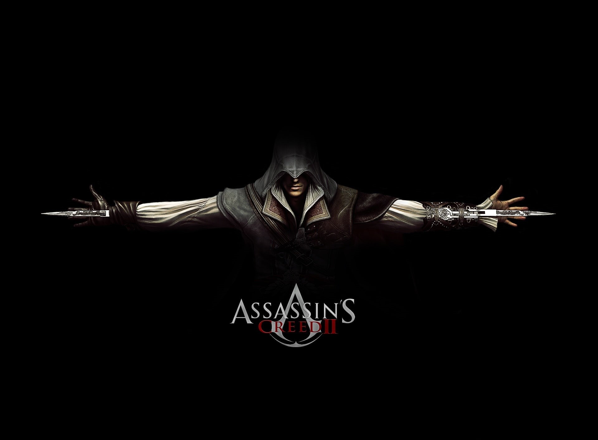 video game, copy space, Black, young adult, studio shot, glowing, ezio, s, demon - fictional character, black background, looking at camera, HD Wallpaper