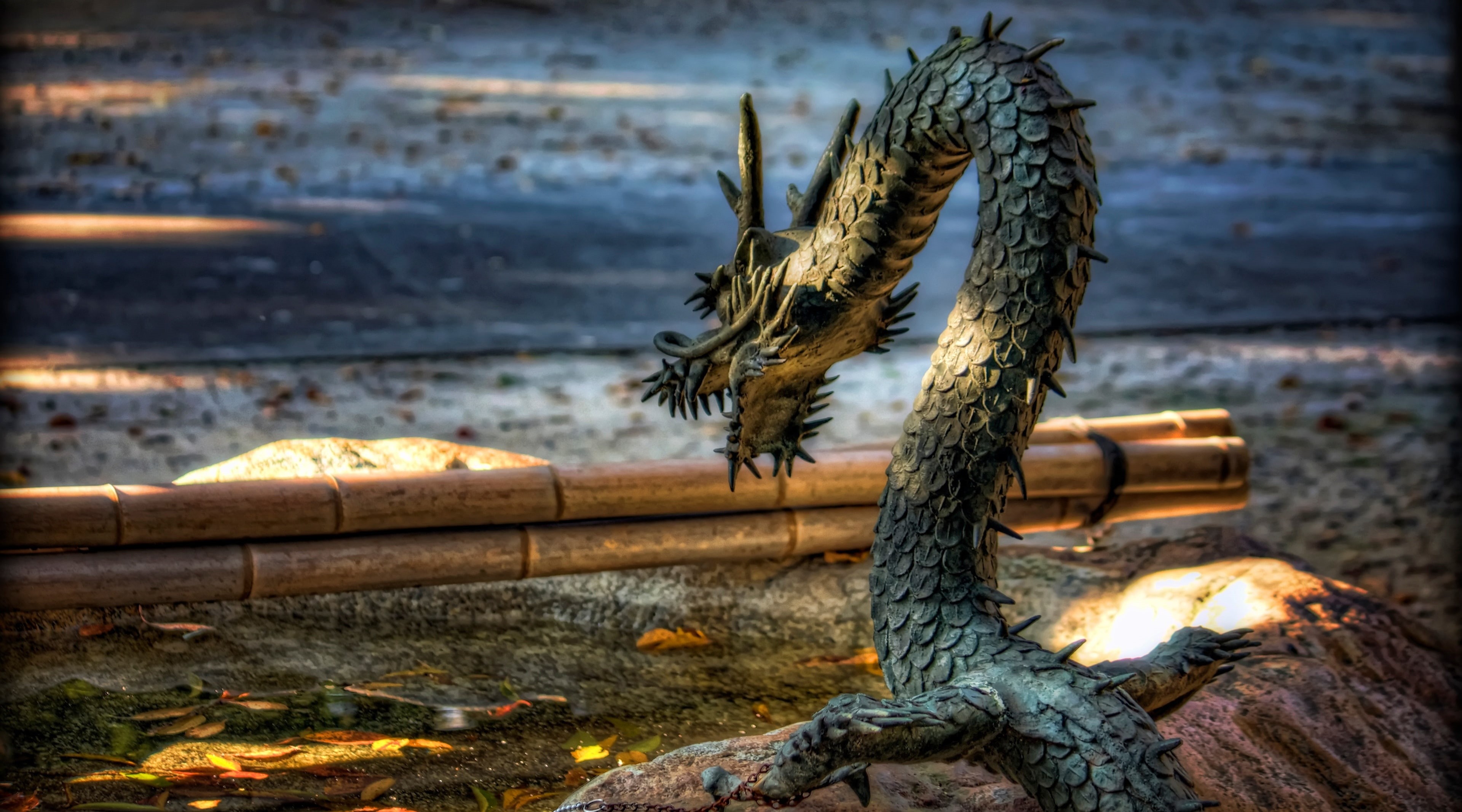beauty in nature, Shinto, water, Aperture, no people, Photomatix Pro, nature, day, close-up, 4K, Photoshop, sunlight, focus on foreground, chained, Autumn, HD Wallpaper