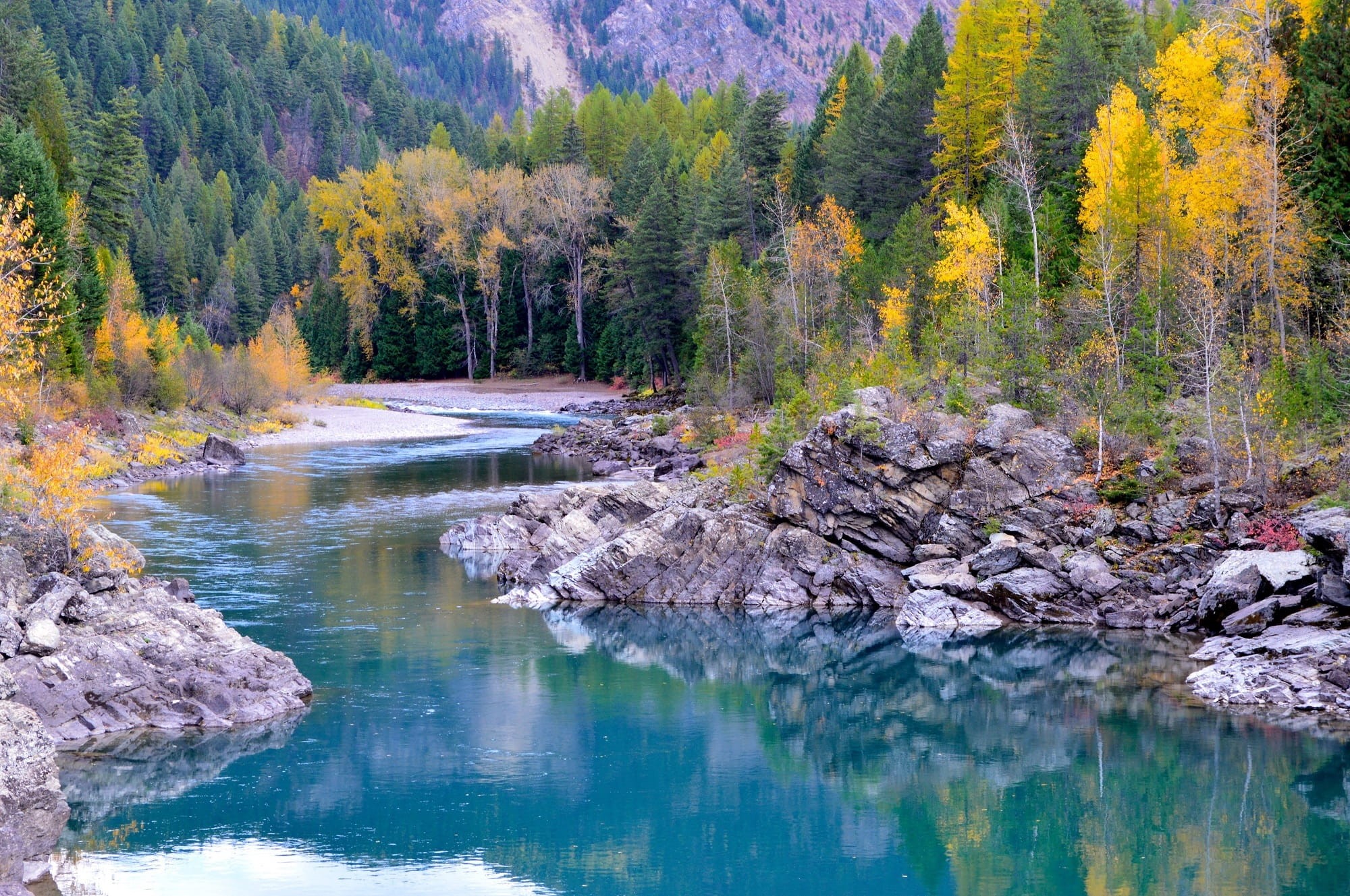 calm, rock, rocks, green, glacier national park, lake, flowing, body, daytime, flowing water, reflection, solid, non-urban scene, scenics - nature, river, HD Wallpaper