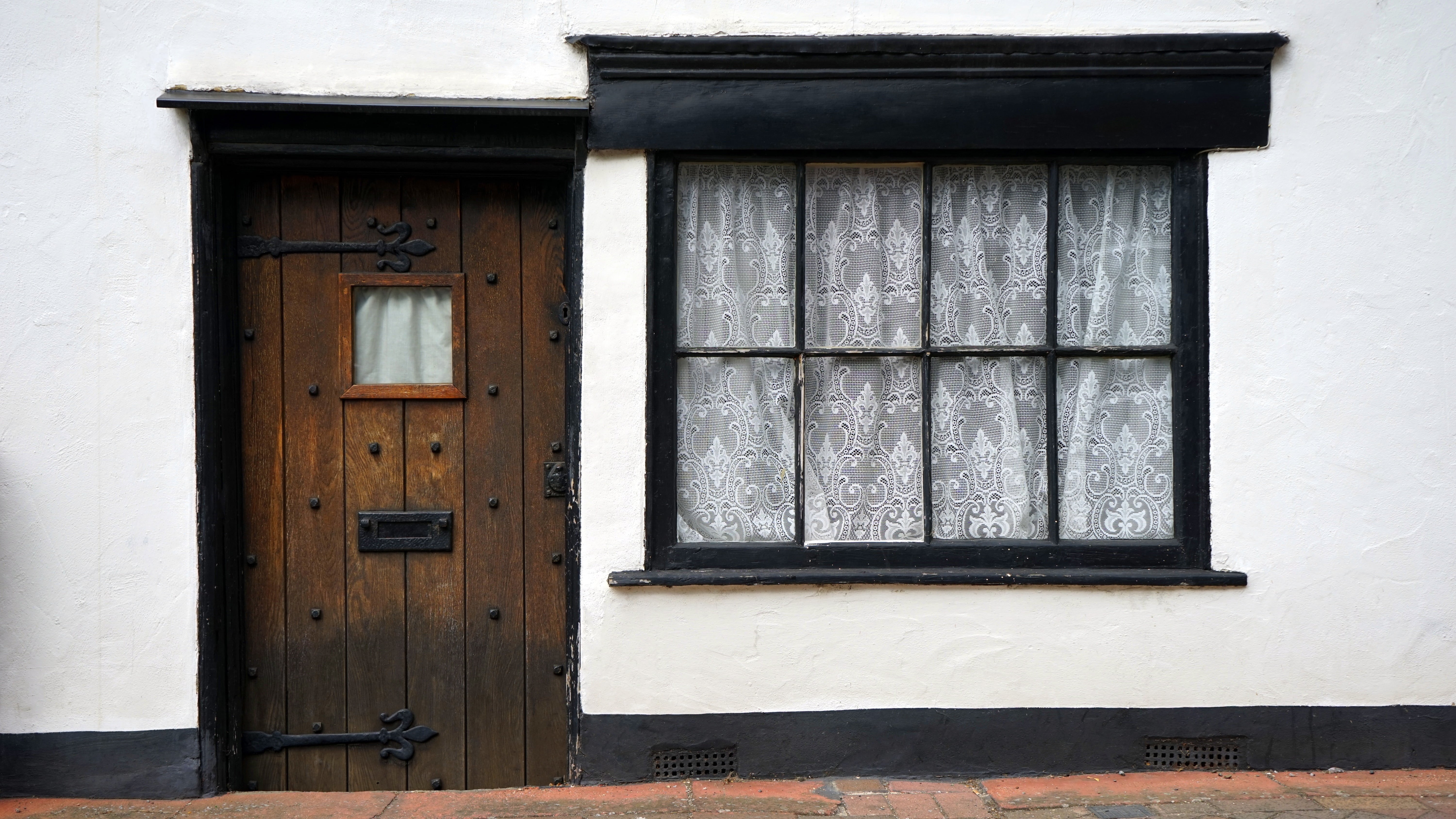 brown, glass - material, 5K, black, close-up, window, safety, traditional, old, historic, ancient, wall, door, white, wood, uk, frame, home, vintage, closed, HD Wallpaper
