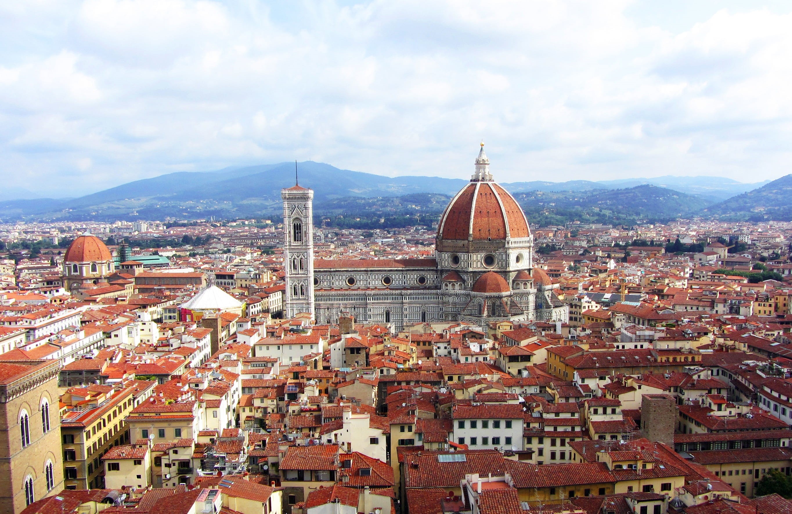 historic centre, florence, cityscape, urban Skyline, italy, clouds, cumulus clouds, landscape photography, dome, view, florence - Italy, construction, historic buildings, HD Wallpaper