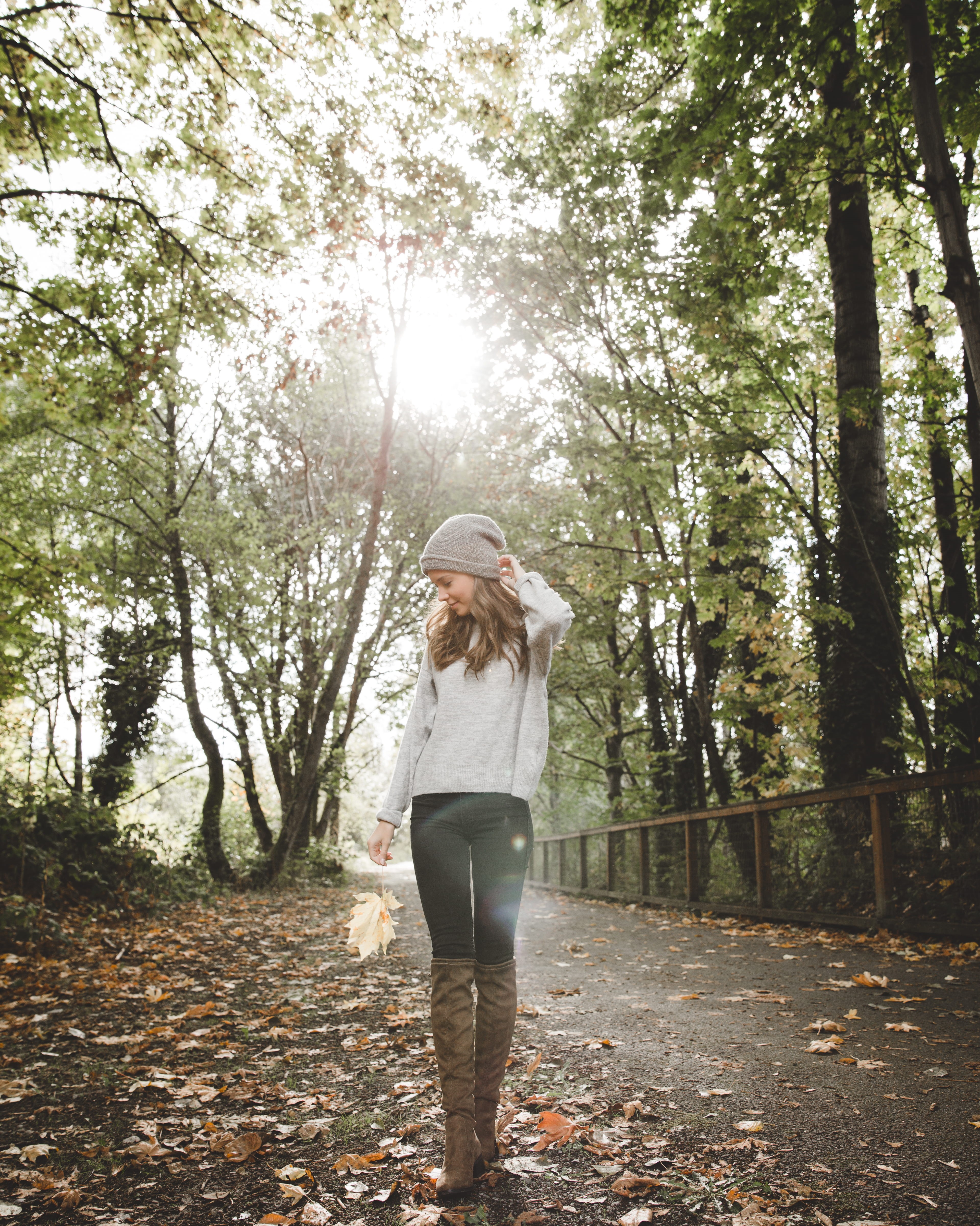female, boots, wood, full length, environment, young women, fall foliage, woodland, real people, recreation, tree, girl, leisure activity, plant, hairstyle, Phone HD Wallpaper
