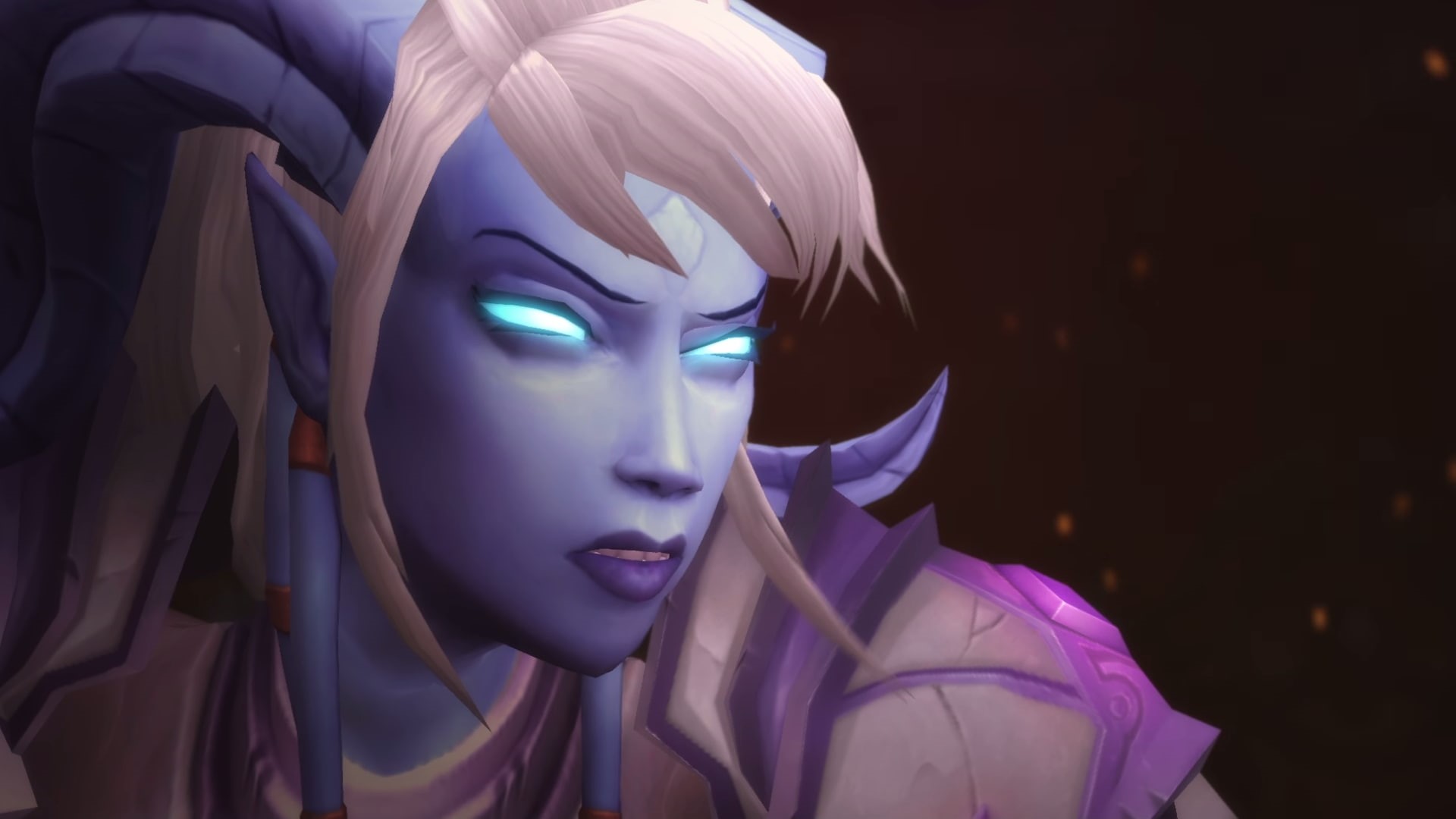 World of Warcraft: Warlords of Draenor, pink color, beauty, multi colored, art and craft, blue, purple, human face, people, Yrel, mystery, indoors, front view, HD Wallpaper