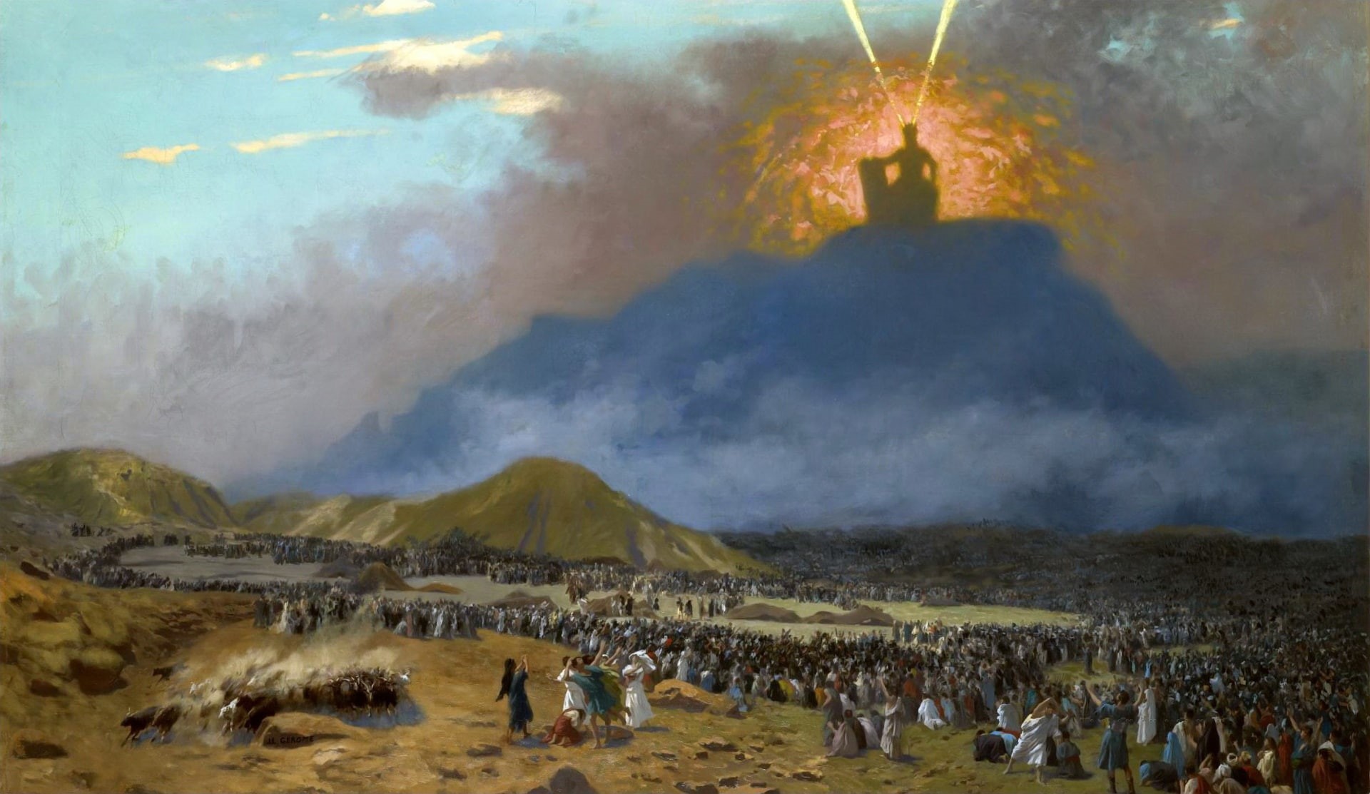 Moses on Mount Sinai, mythology, picture, 1080P, religion, Jean-Leon Gerome, HD Wallpaper