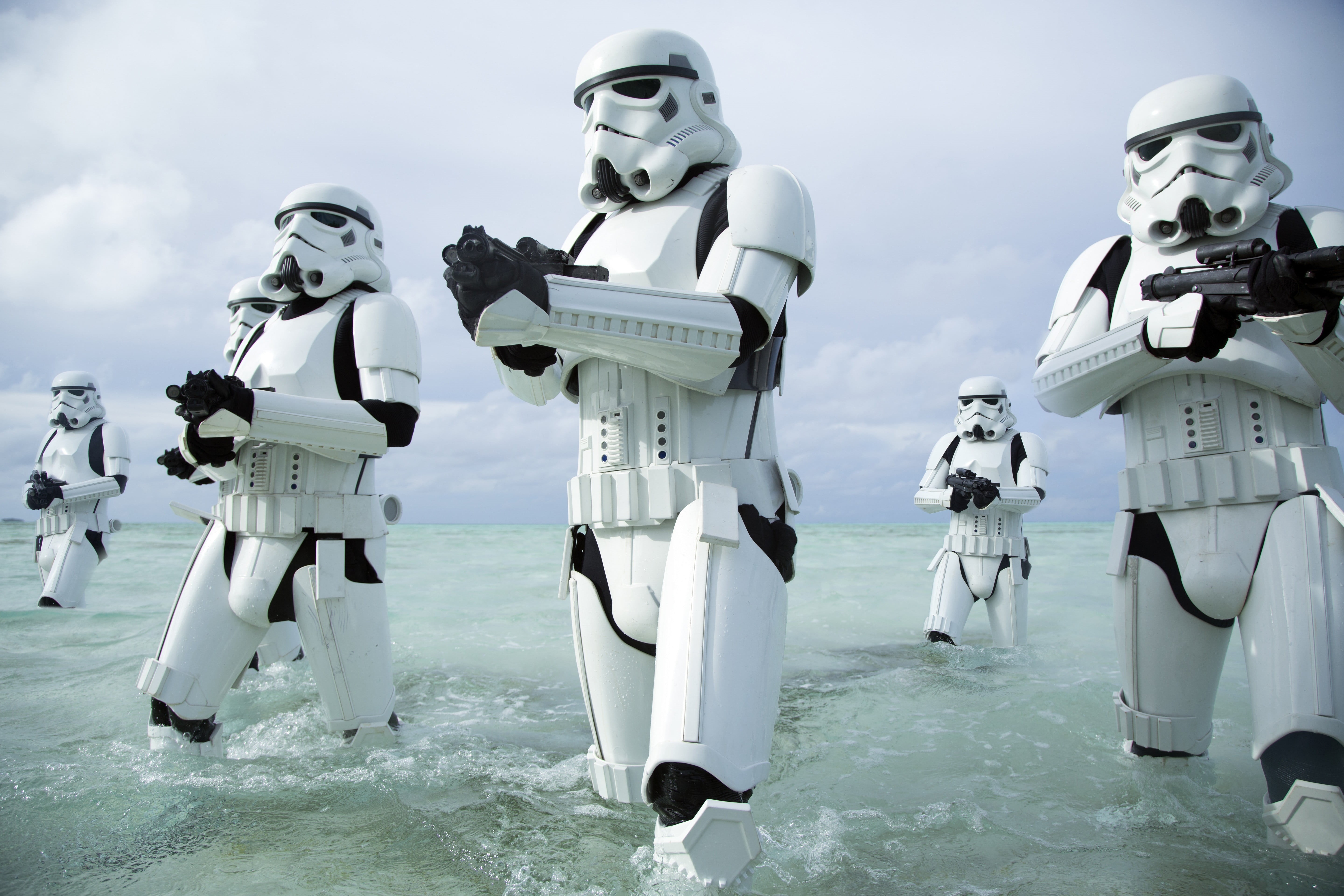 outdoors, water, sea, beauty in nature, cold temperature, Star Wars, male likeness, art and craft, nature, sky, illustration, representation, human representation, HD Wallpaper