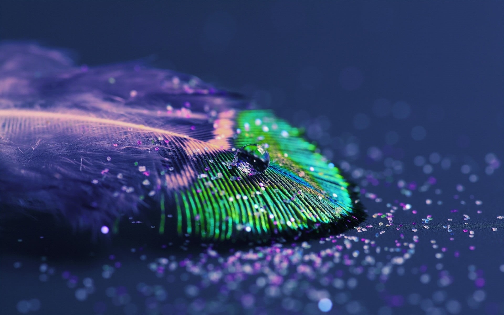 beauty in nature, nature, dew, data, green, connection, defocused, backgrounds, softness, drop, 1080P, light - Natural Phenomenon, close-up, blue, illuminated, HD Wallpaper