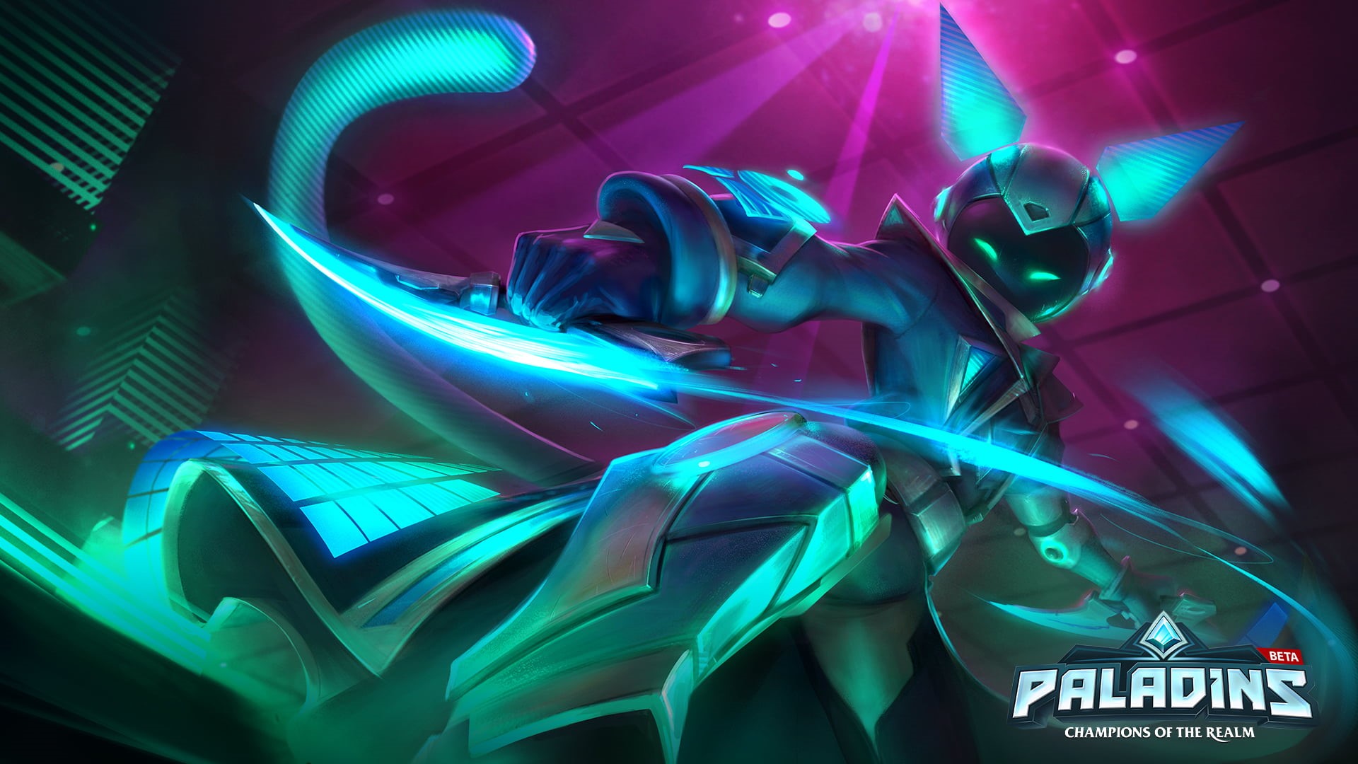 1080P, video game art, digital art, tail, knives, video game girls, video games, futuristic, Maeve (Paladins), knife, Paladins: Champions of the Realm, HD Wallpaper