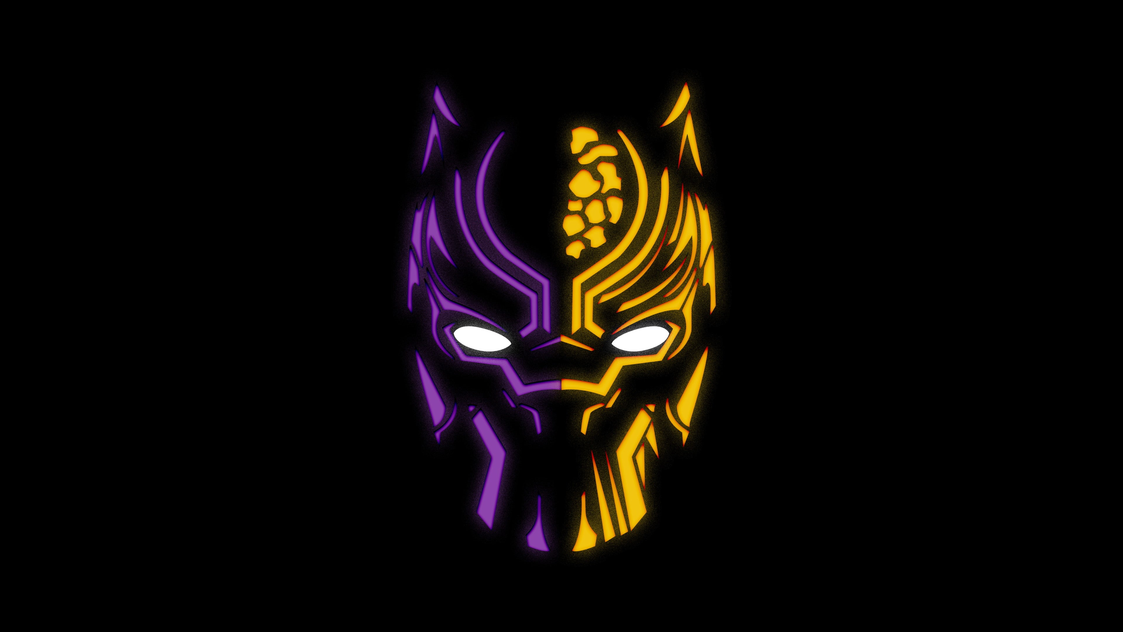 Artwork, 4K, Neon, Illustration, 4K, Black Panther, HD Wallpaper
