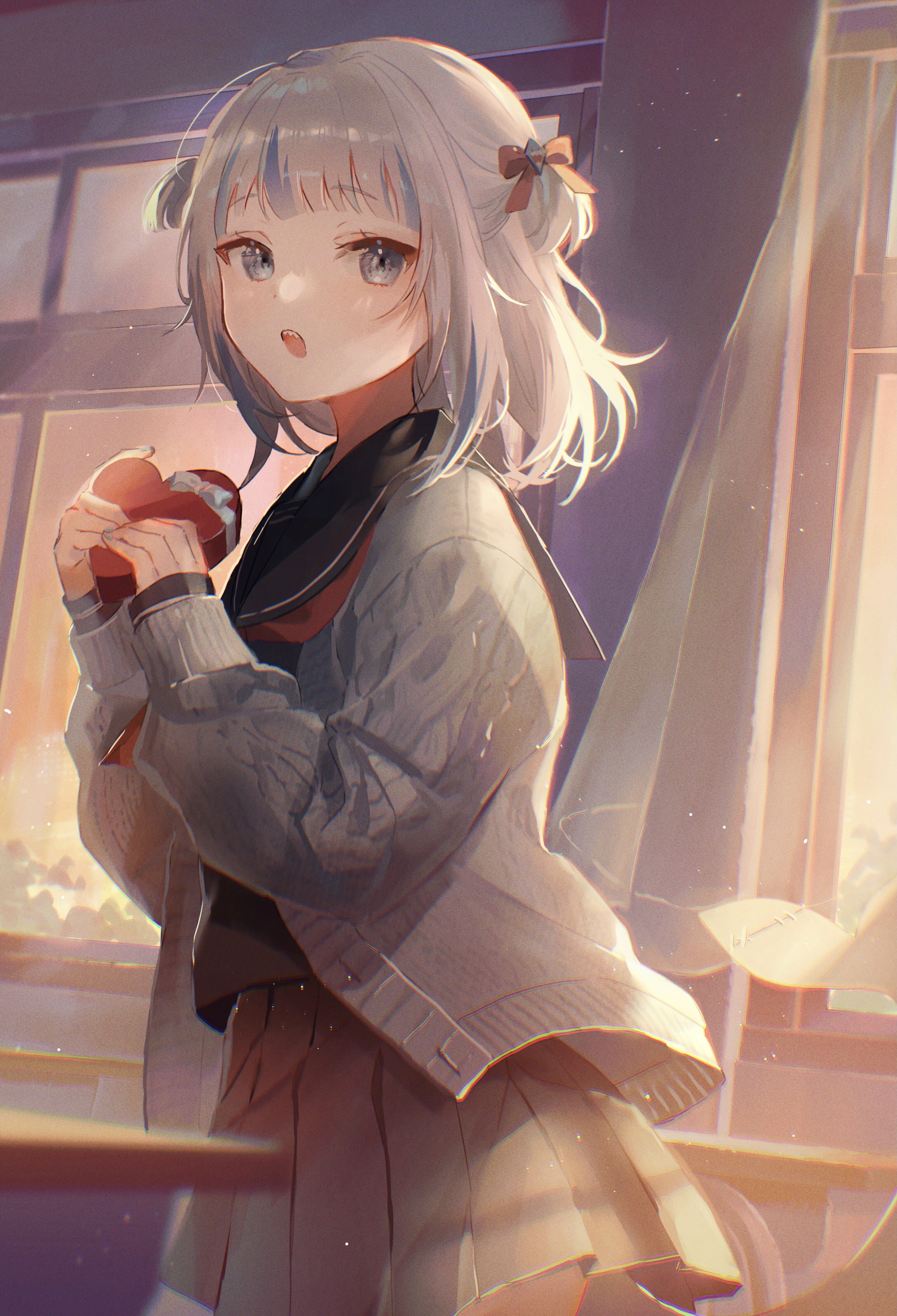 anime, anime girls, Gawr Gura, Hololive, 4K, Oyuyu, Phone HD Wallpaper