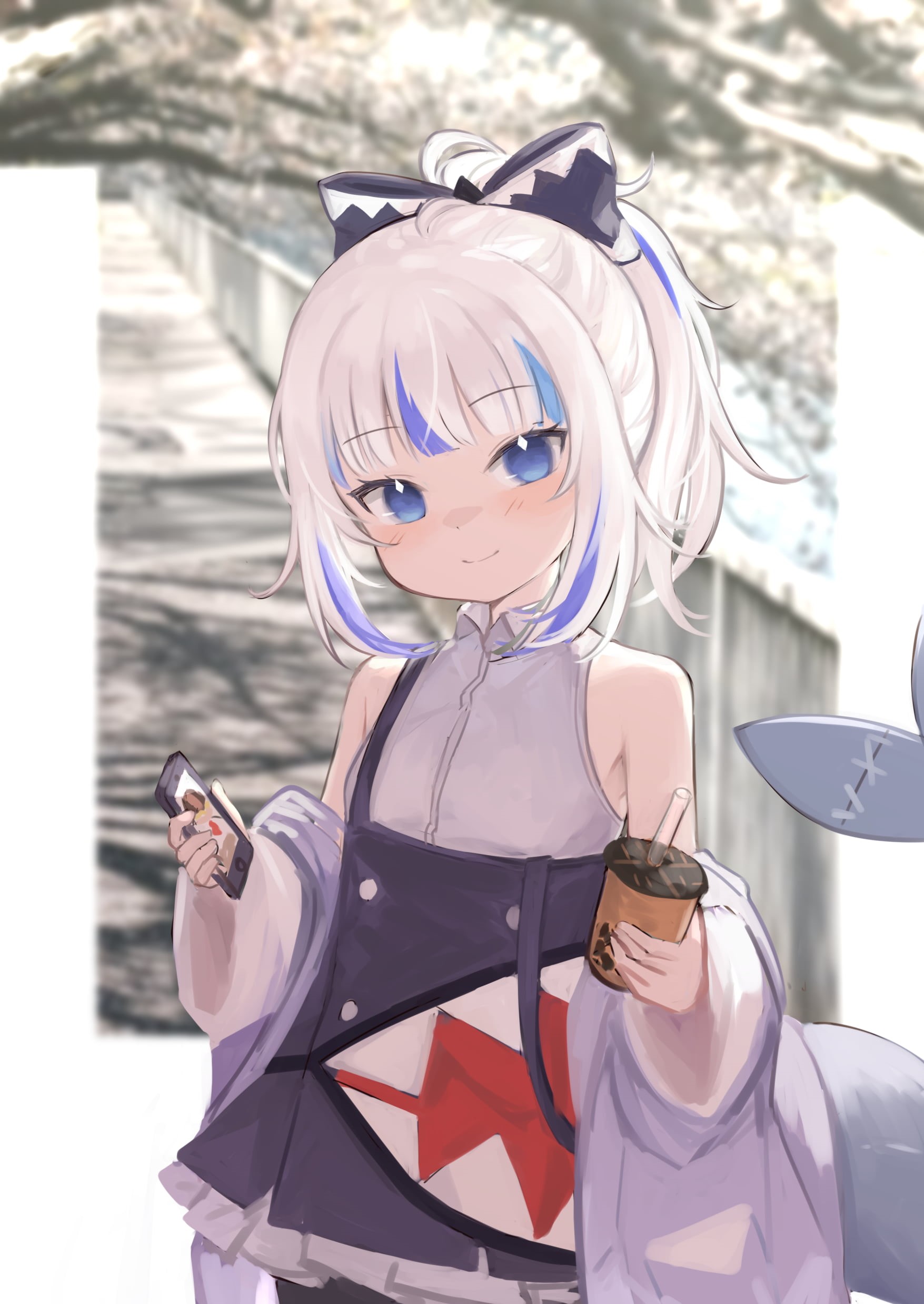 Hololive, vertical, anime, anime girls, Gawr Gura, 1080P, blue eyes, Virtual Youtuber, Phone HD Wallpaper