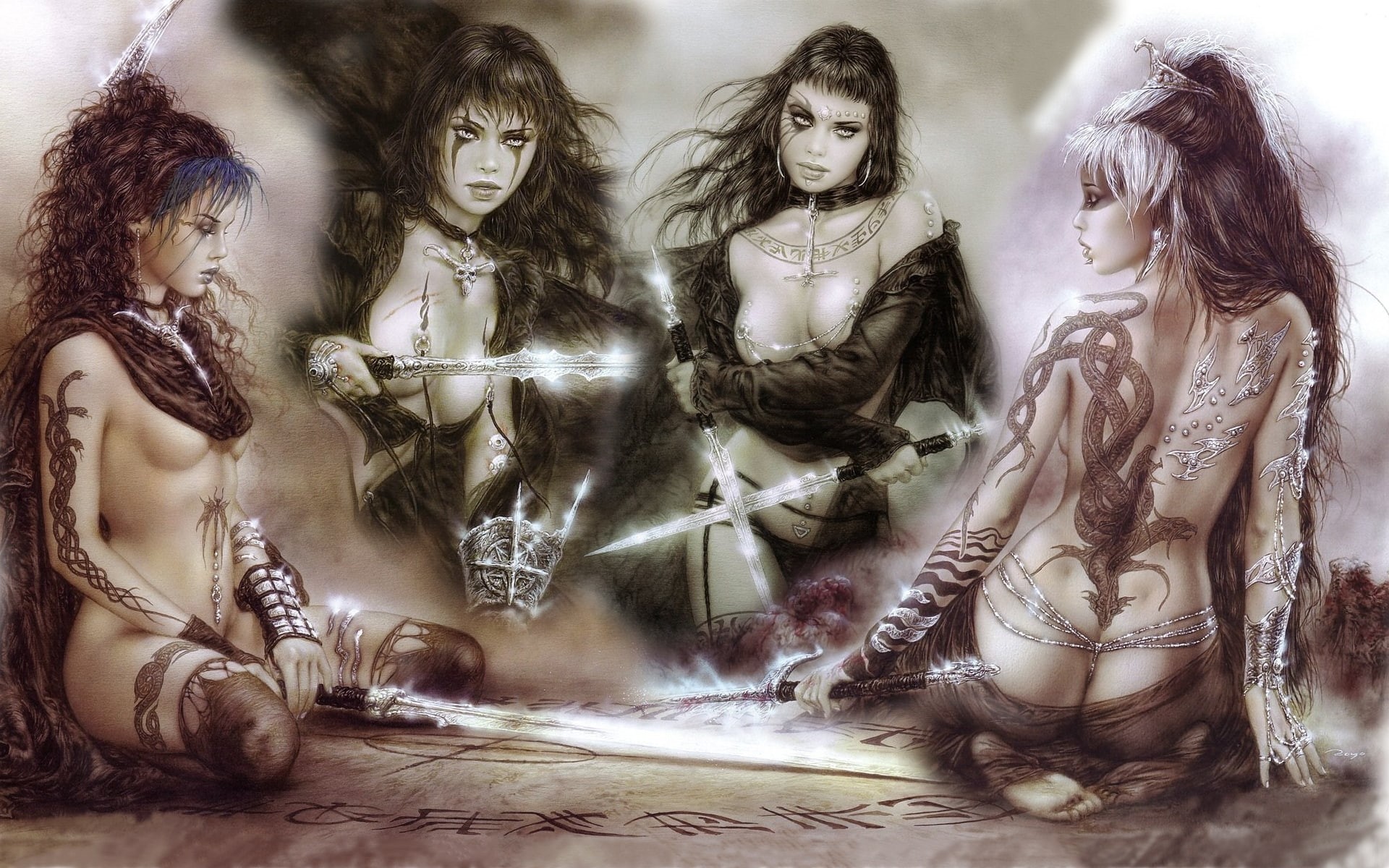 4, Assassin, fantasy, Angel, Arm, luis, abstract, girls, royo, art, angels, amazing, 1080P, hd, HD Wallpaper