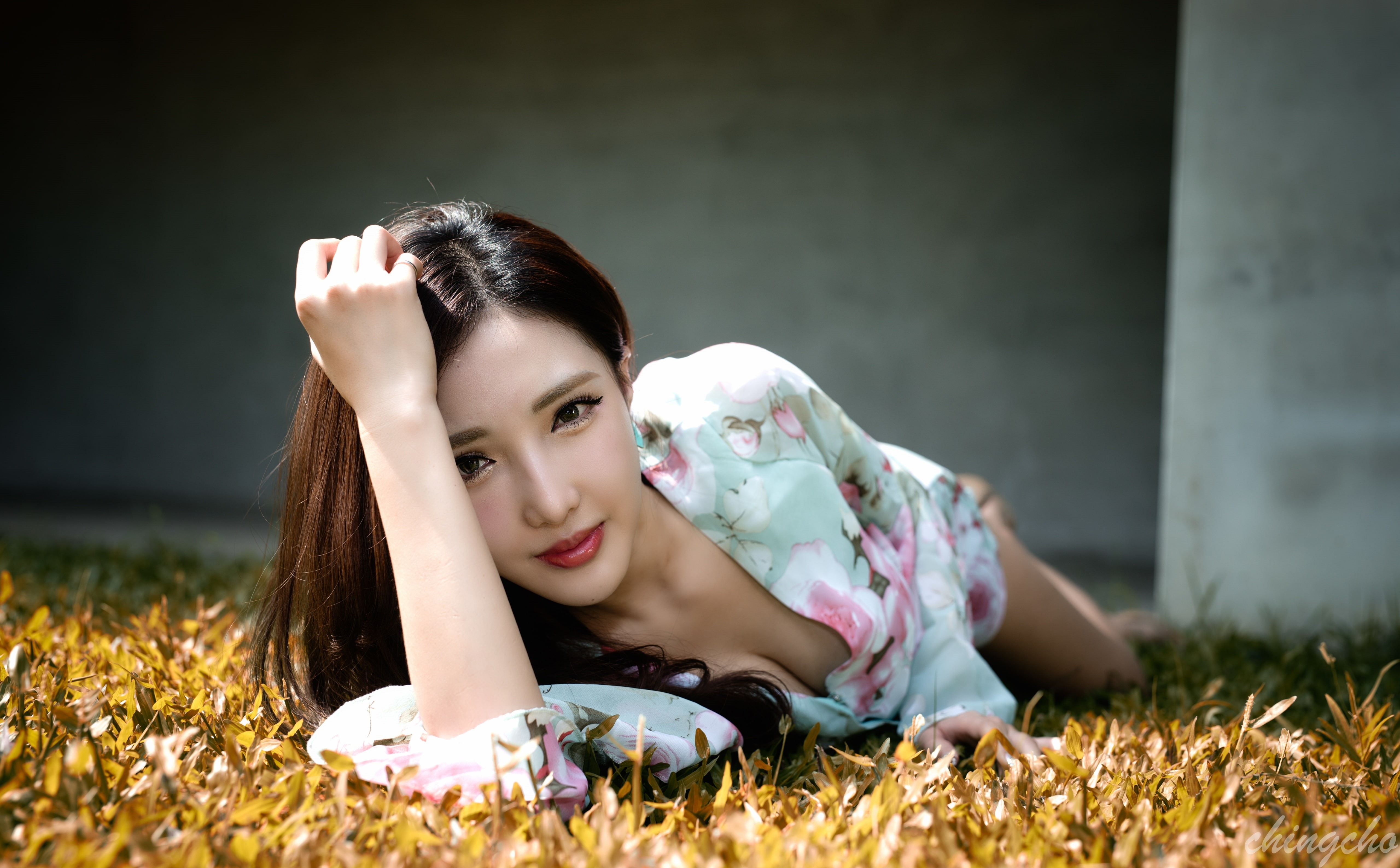 beautiful woman, lying down, hair, Girl, women, shirt, glamorous, casual clothing, plant, white, Young, Beauty, Beautiful, 5K, young adult, outdoors, lifestyles, HD Wallpaper