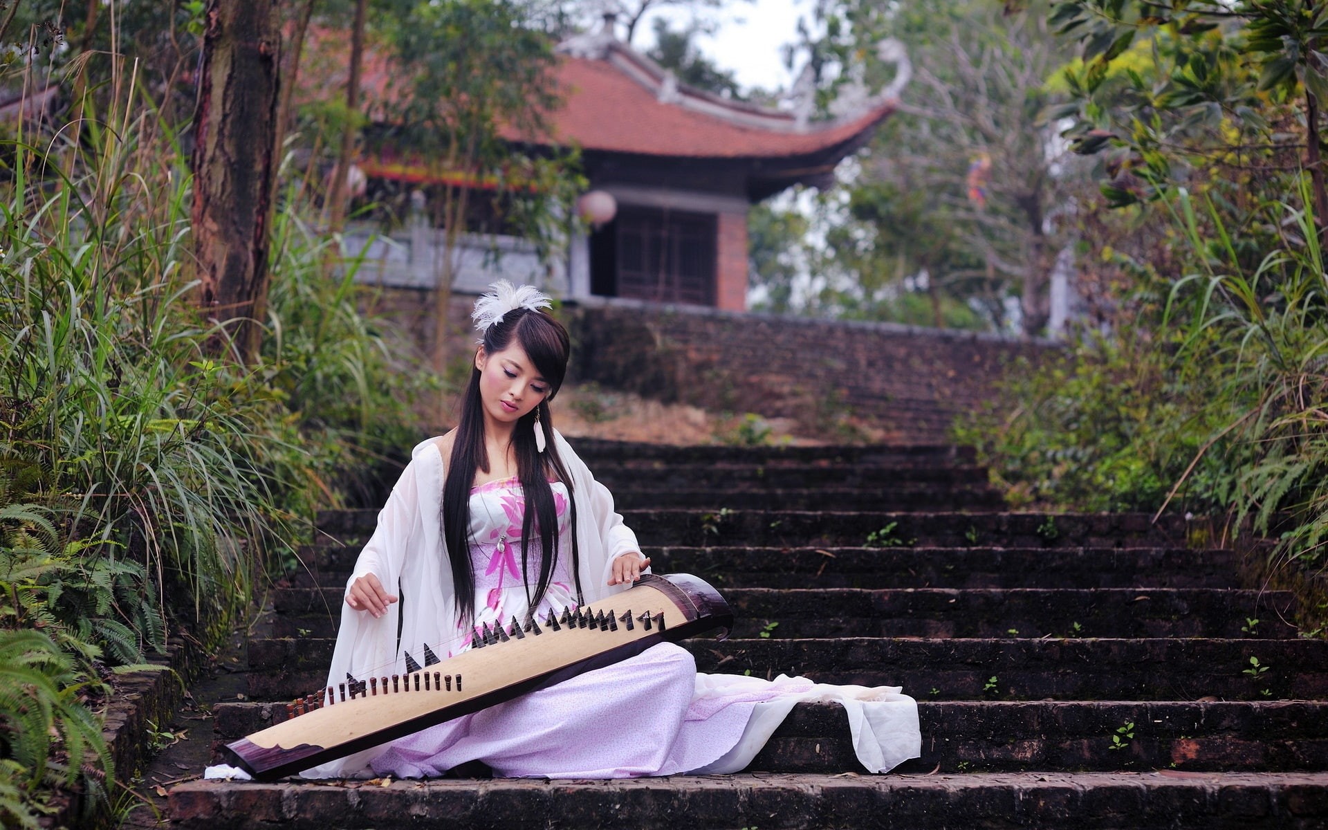 White, Beautiful, Asian, Girl, Skirt, 1080P, Music, HD Wallpaper