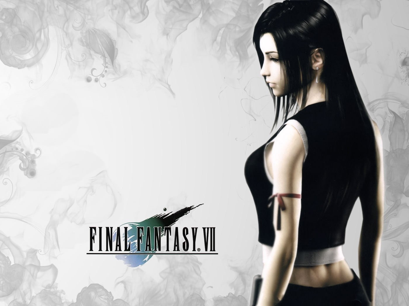 young women, indoors, three quarter length, long hair, video games, 720P, black hair, beauty, Tifa Lockhart, young adult, side view, Final Fantasy VII, HD Wallpaper