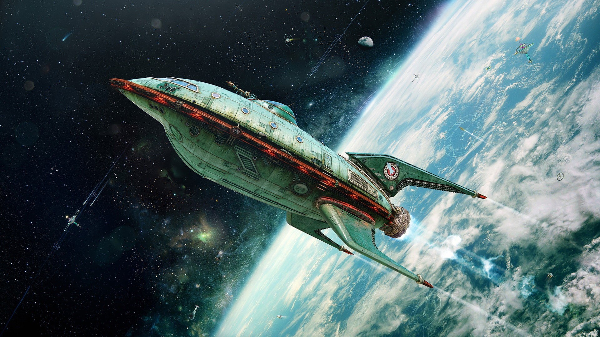 exploration, artwork, science, technology, planet - space, speed, astronomy, motion, no people, transportation, nautical vessel, space exploration, digital art, HD Wallpaper