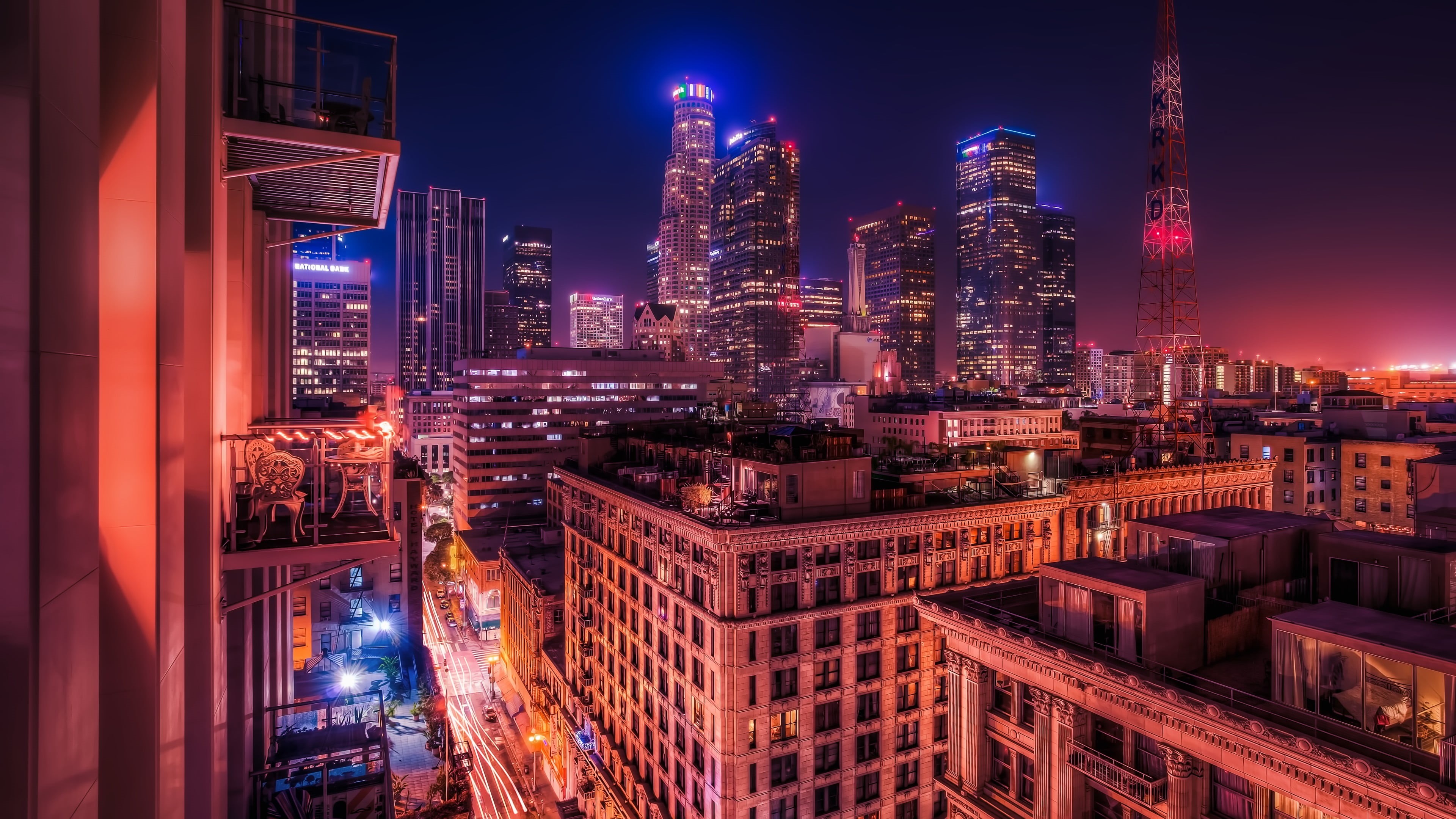 tall - high, residential district, 4K, city life, buildings, built structure, cityscape, skyscraper, city, modern, Los Angeles, office, urban skyline, HD Wallpaper