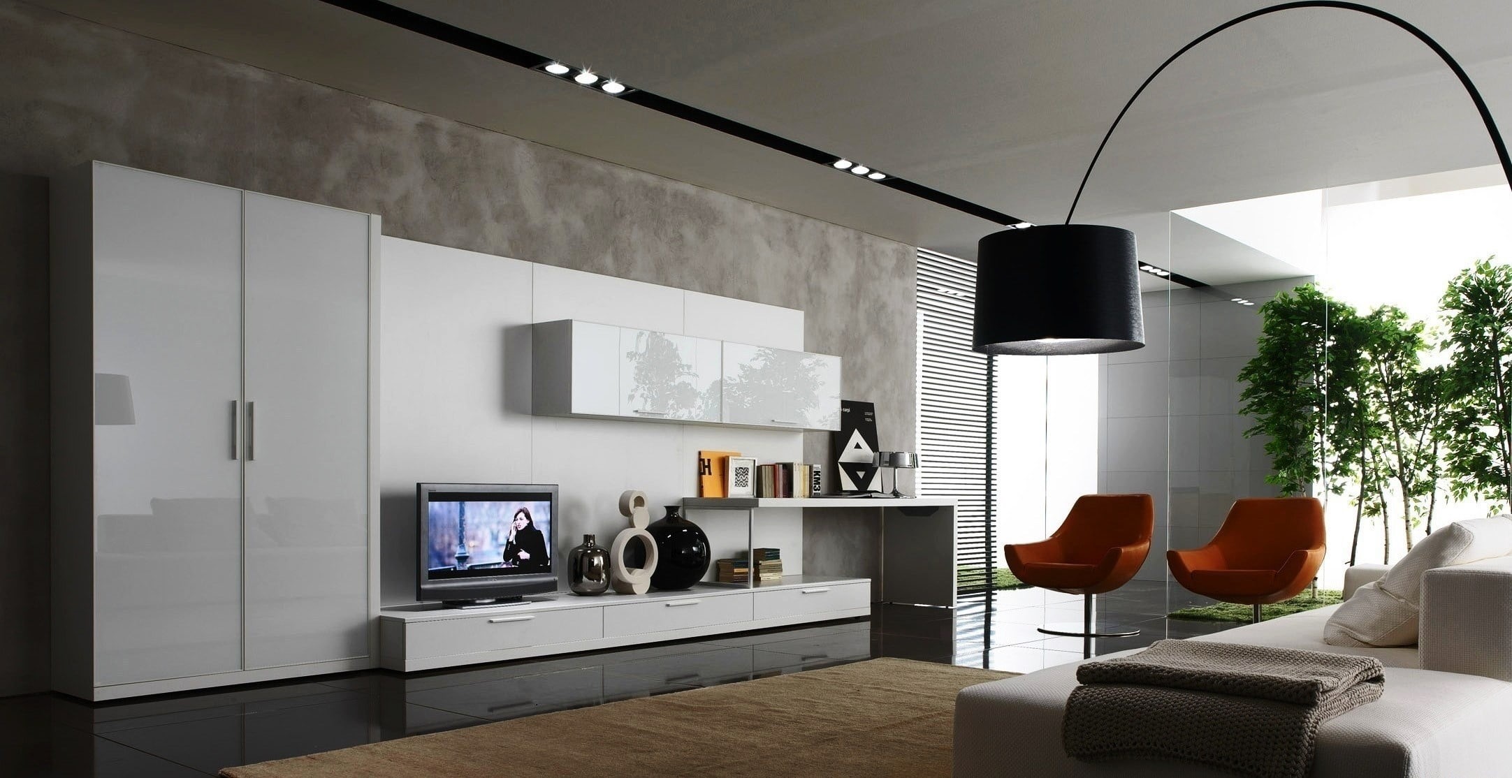 table, television Set, lighting equipment, elegance, wealth, wide, home, technology, light, rack, indoors, flooring, house, wall - Building Feature, electric Lamp, HD Wallpaper