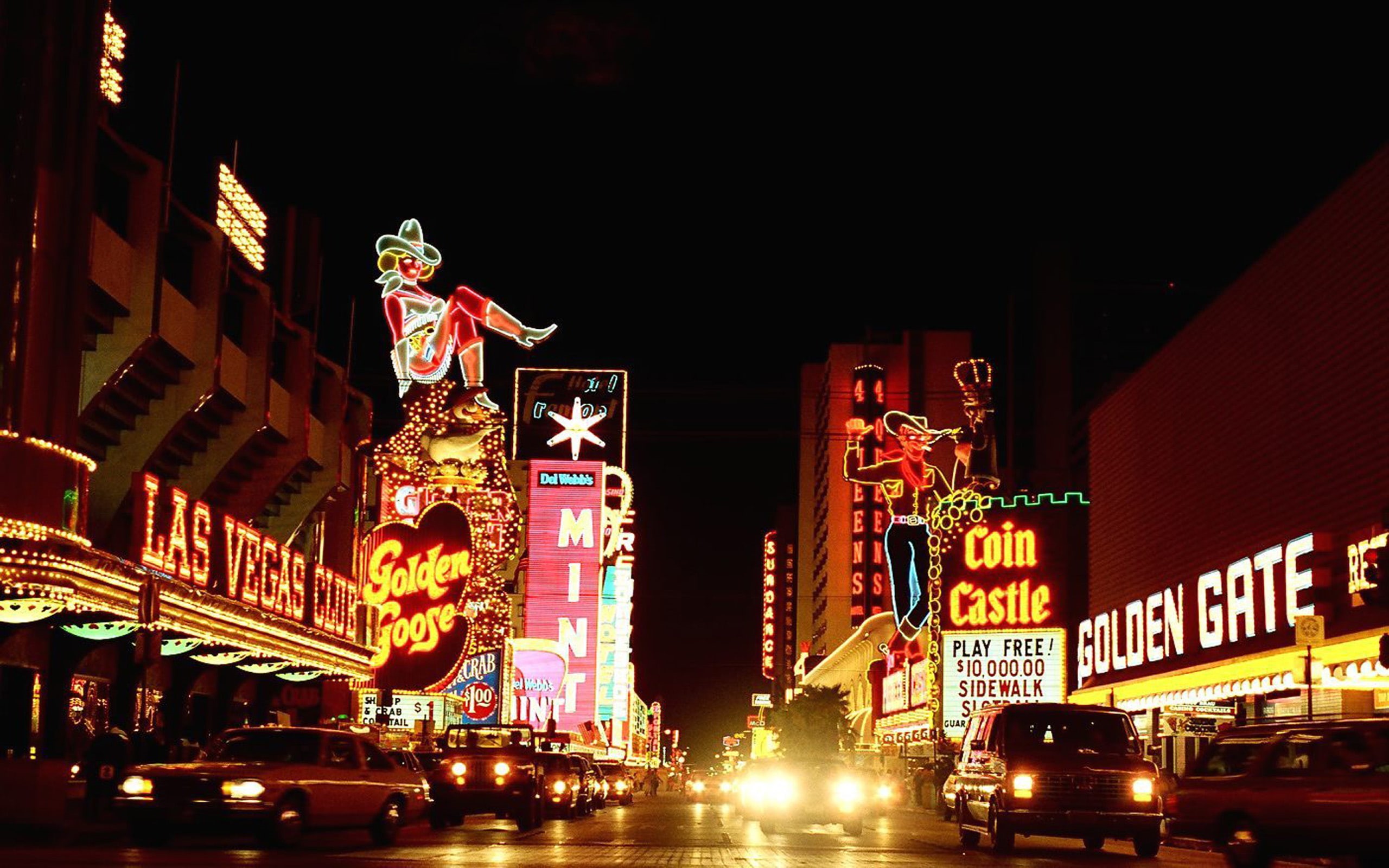 street, las, hd, desktop, night, 2K, vegas, fremont, HD Wallpaper