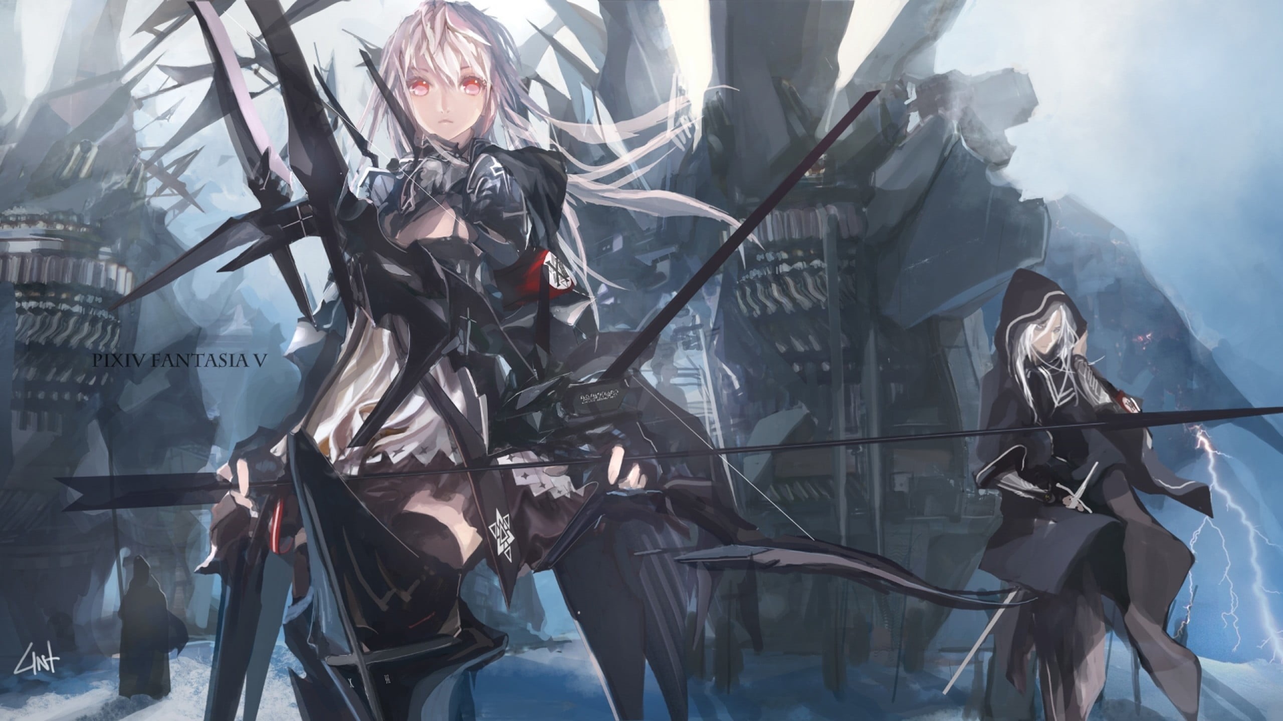 window, people, reflection, holding, pixiv, lifestyles, real people, uniform, representation, architecture, day, 2K, built structure, anime girls, Pixiv Fantasia, HD Wallpaper