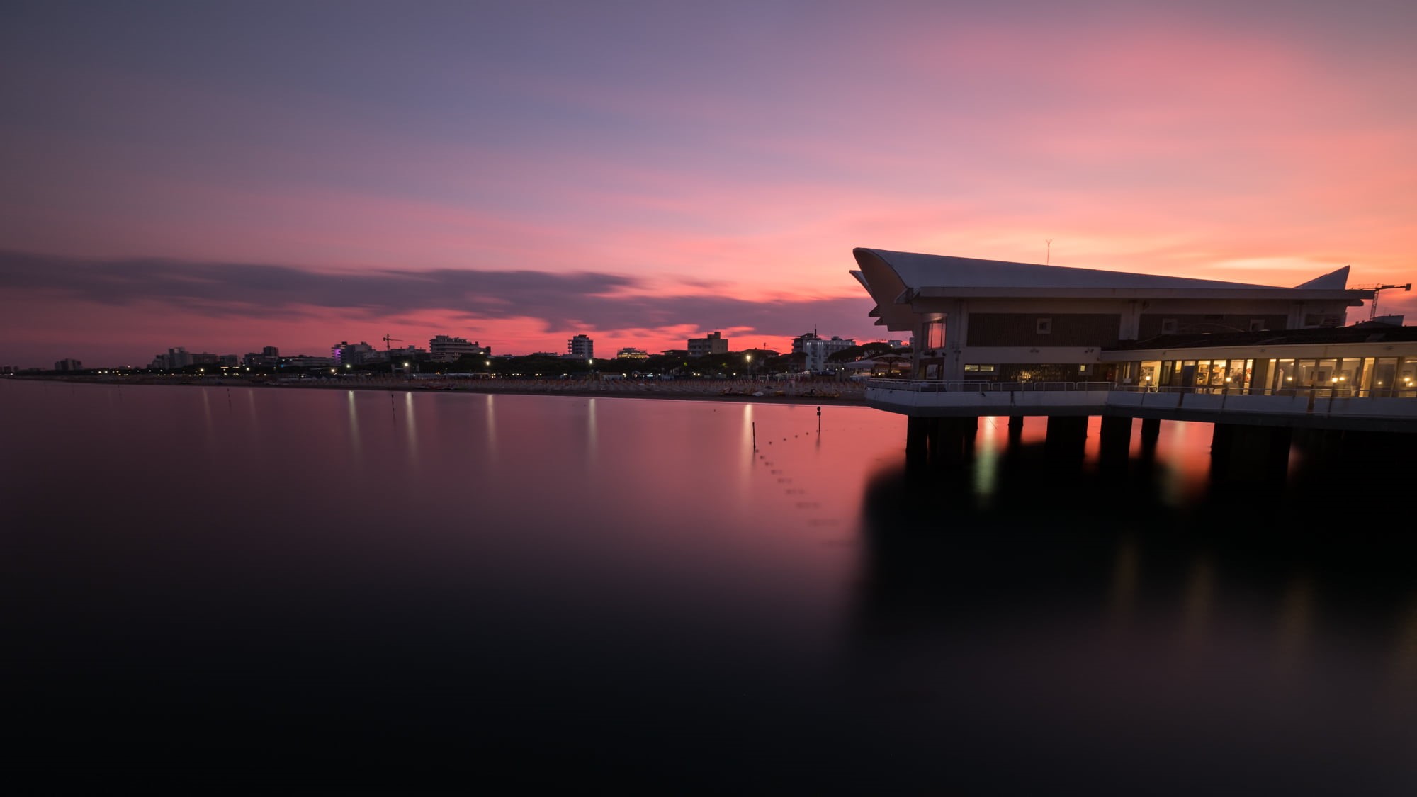 sky, Italy, beach, clouds, building, architecture, Friuli-Venezia Giulia, yellow, sea, ocean, landscape, pink, seascape, nature, Travel, thailand, near, HD Wallpaper