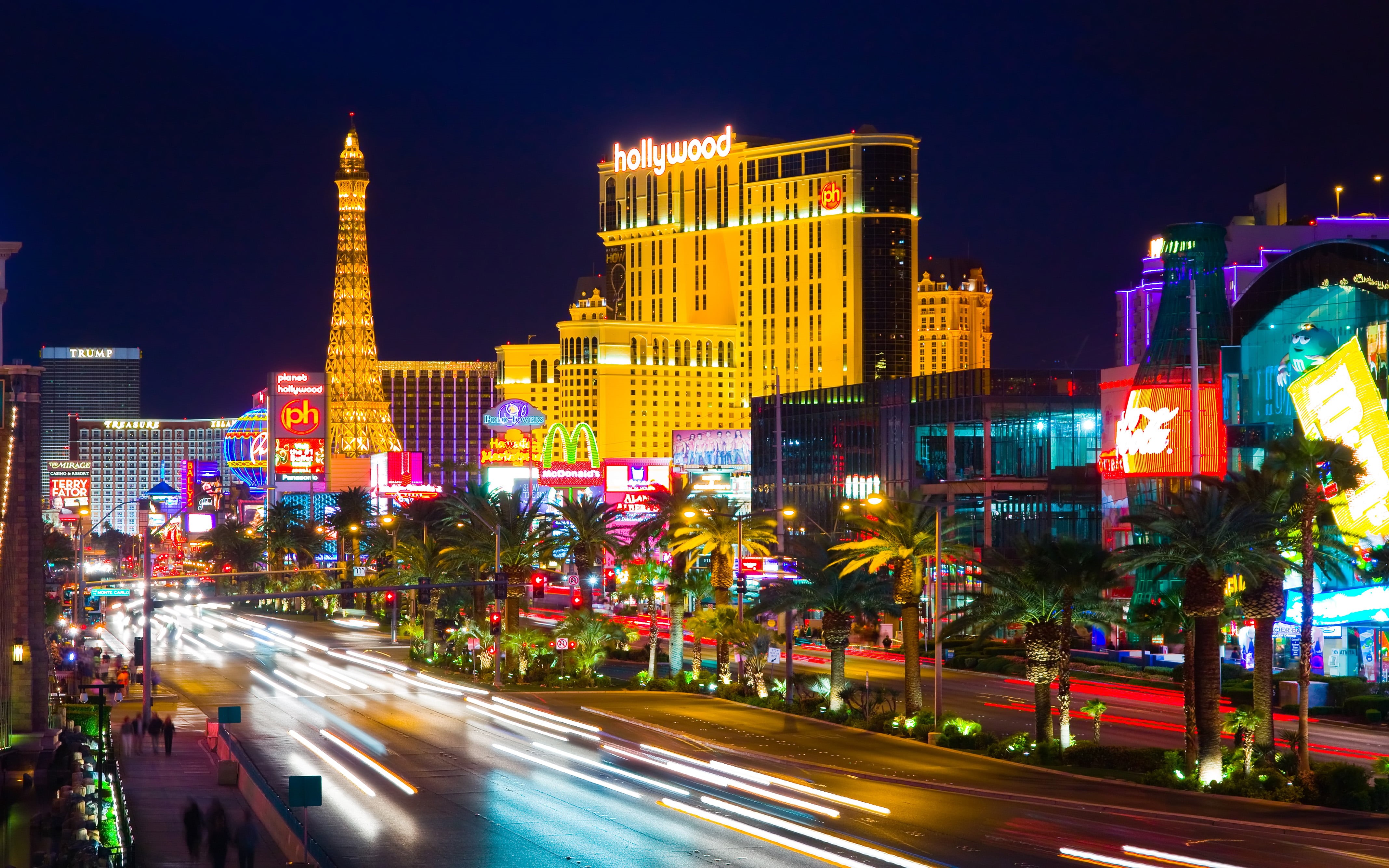 modern, long exposure, motion, skyscraper, 4K, road, speed, light trail, built structure, hollywood, planet, sky, street, resort, america, no people, city life, HD Wallpaper