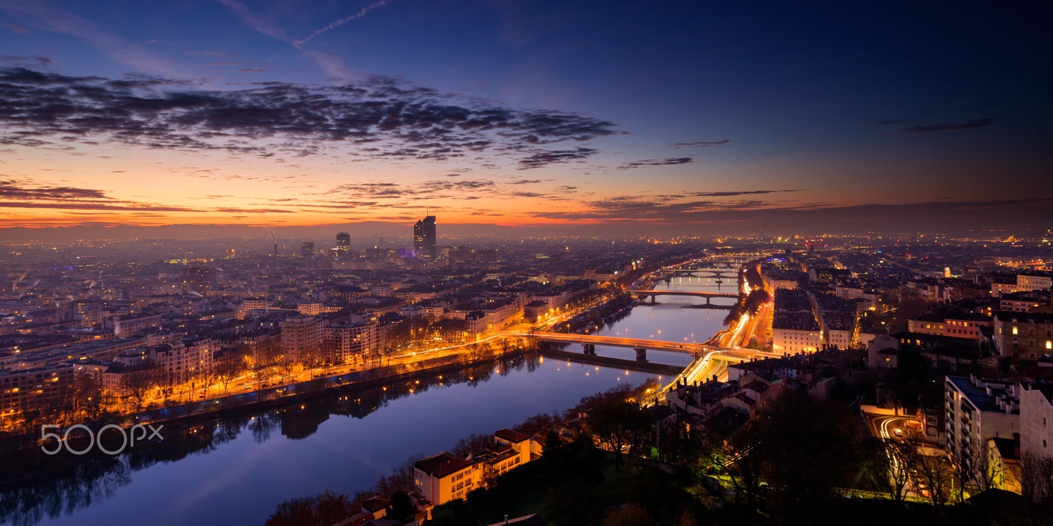 architecture, river, illuminated, building exterior, skyscraper, no people, bridge - man made structure, water, modern, sky, connection, apartment, outdoors, HD Wallpaper