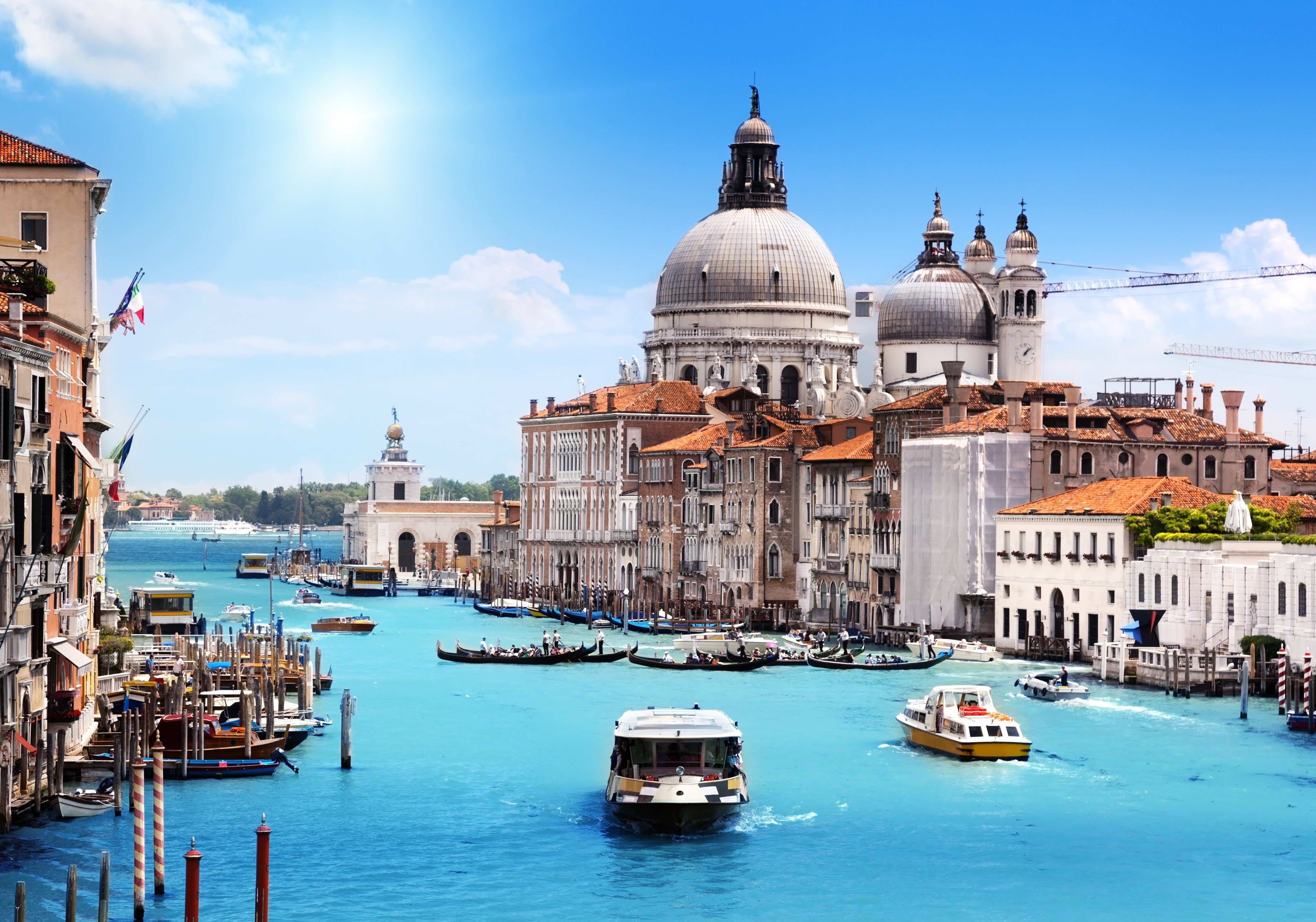 nature, canal, transportation, built structure, Venice, yacht, travel, building exterior, dome, tourism, city, 4K, water, building, mode of transportation, HD Wallpaper