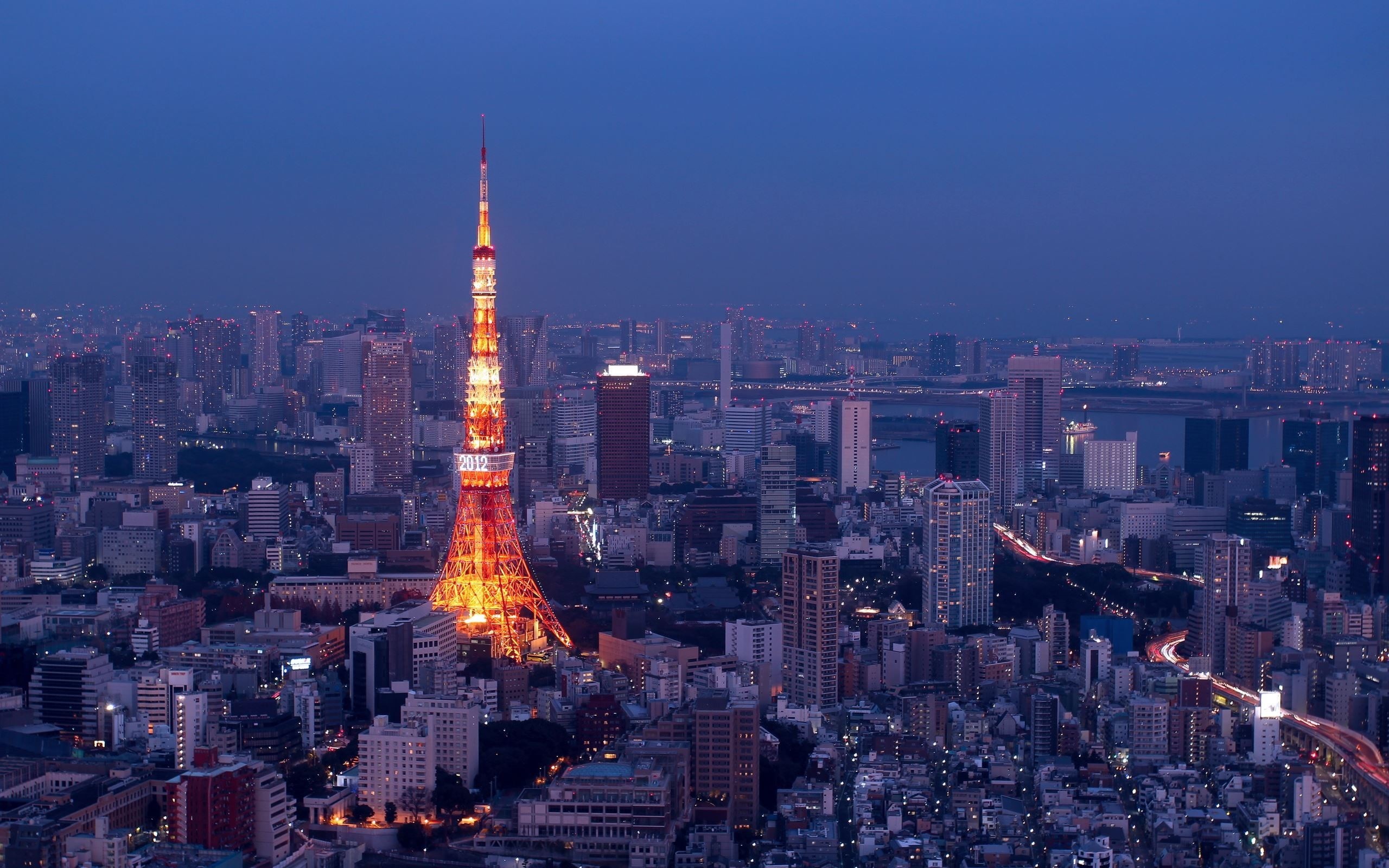 japn, skyscraper, architecture, financial district, illuminated, Tokyo Tower, cityscape, night, no people, tower, travel destinations, tall - high, landscape, HD Wallpaper