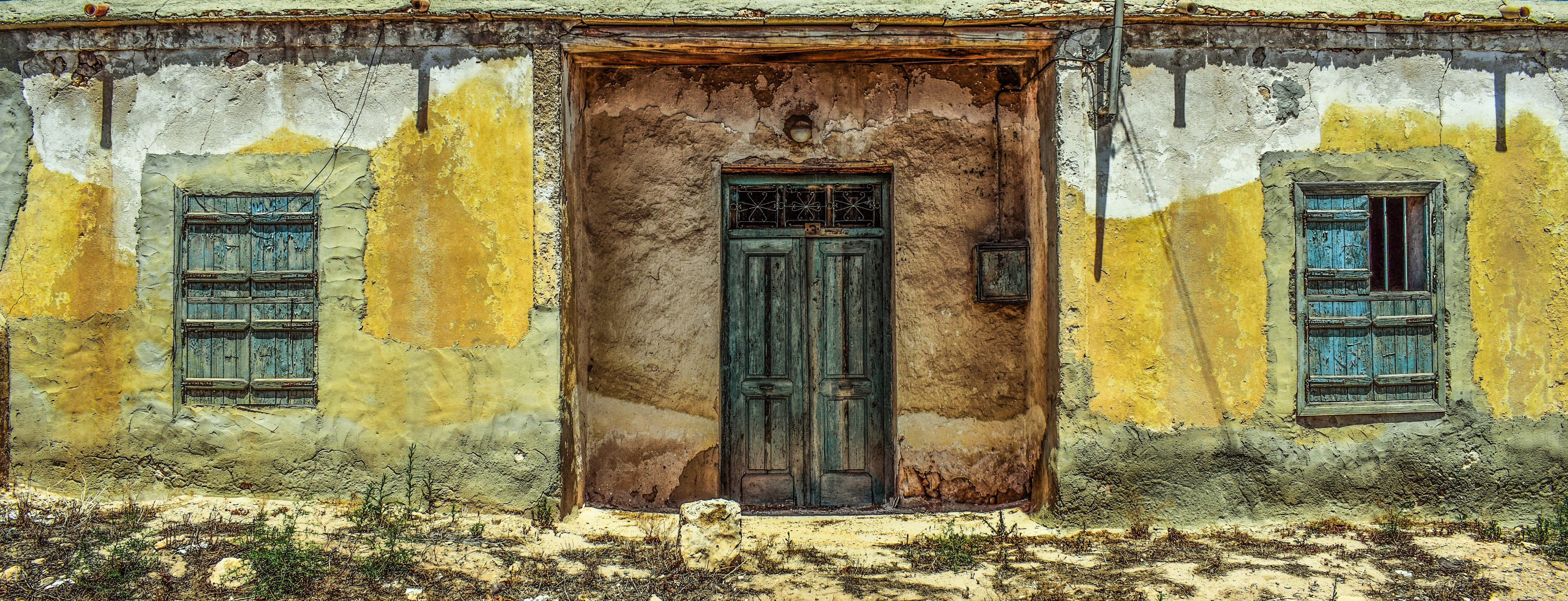 architecture, window, traditional, exterior, sotira, damaged, old house, cyprus, 5K, bad condition, abandoned, day, village, home, decay, history, house, HD Wallpaper