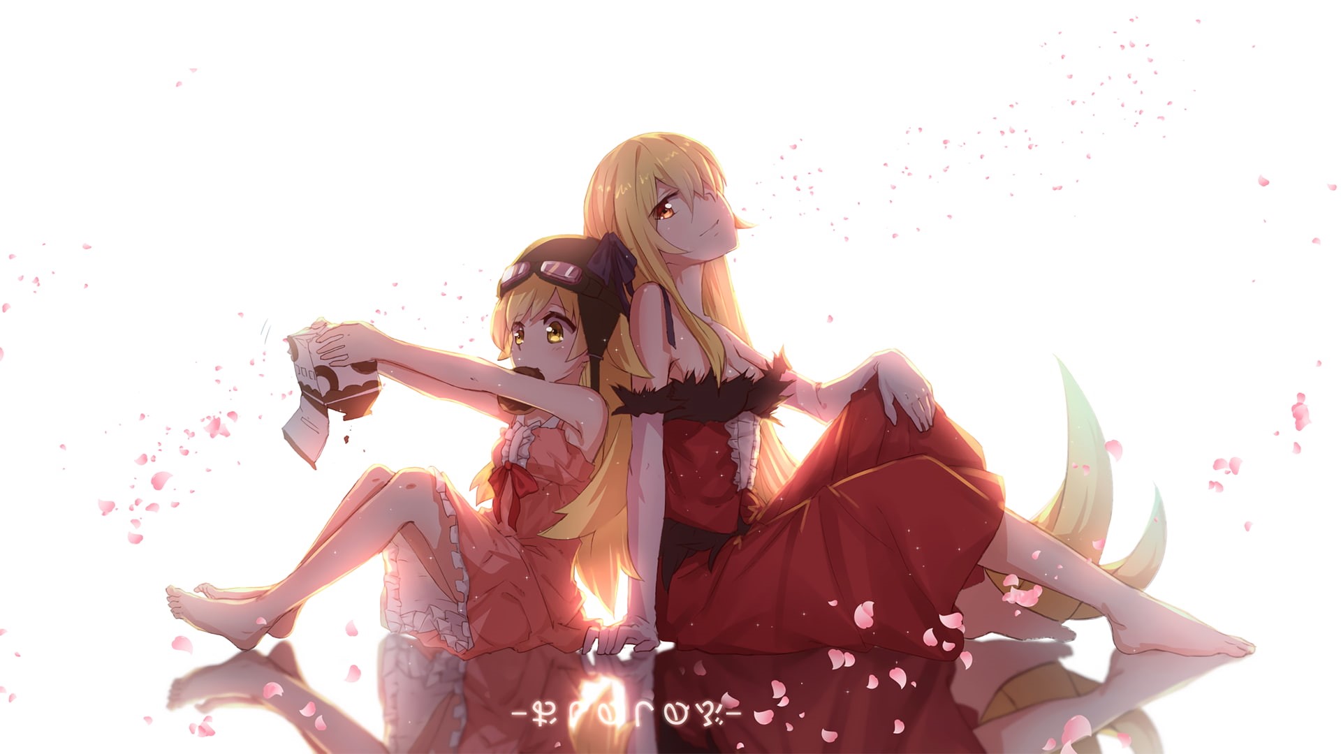 anime girls, barefoot, anime, Monogatari Series, 1080P, Oshino Shinobu, HD Wallpaper