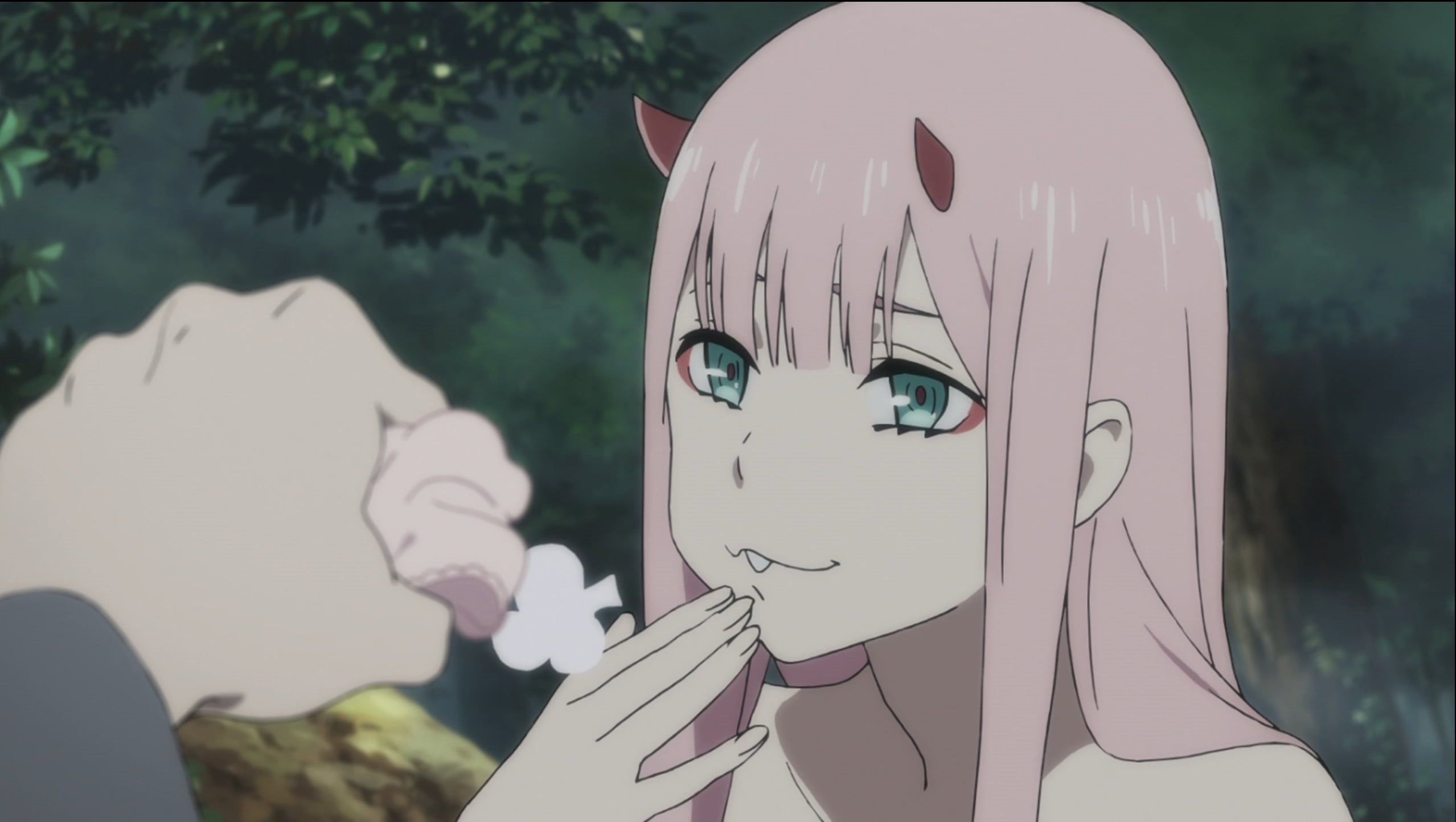 1080P, Darling in the FranXX, horns, No waifu, tooth, Strelitzia, no laifu, pink hair, Code: 002(02), Strelizia (DARLING in the FRANXX), HD Wallpaper