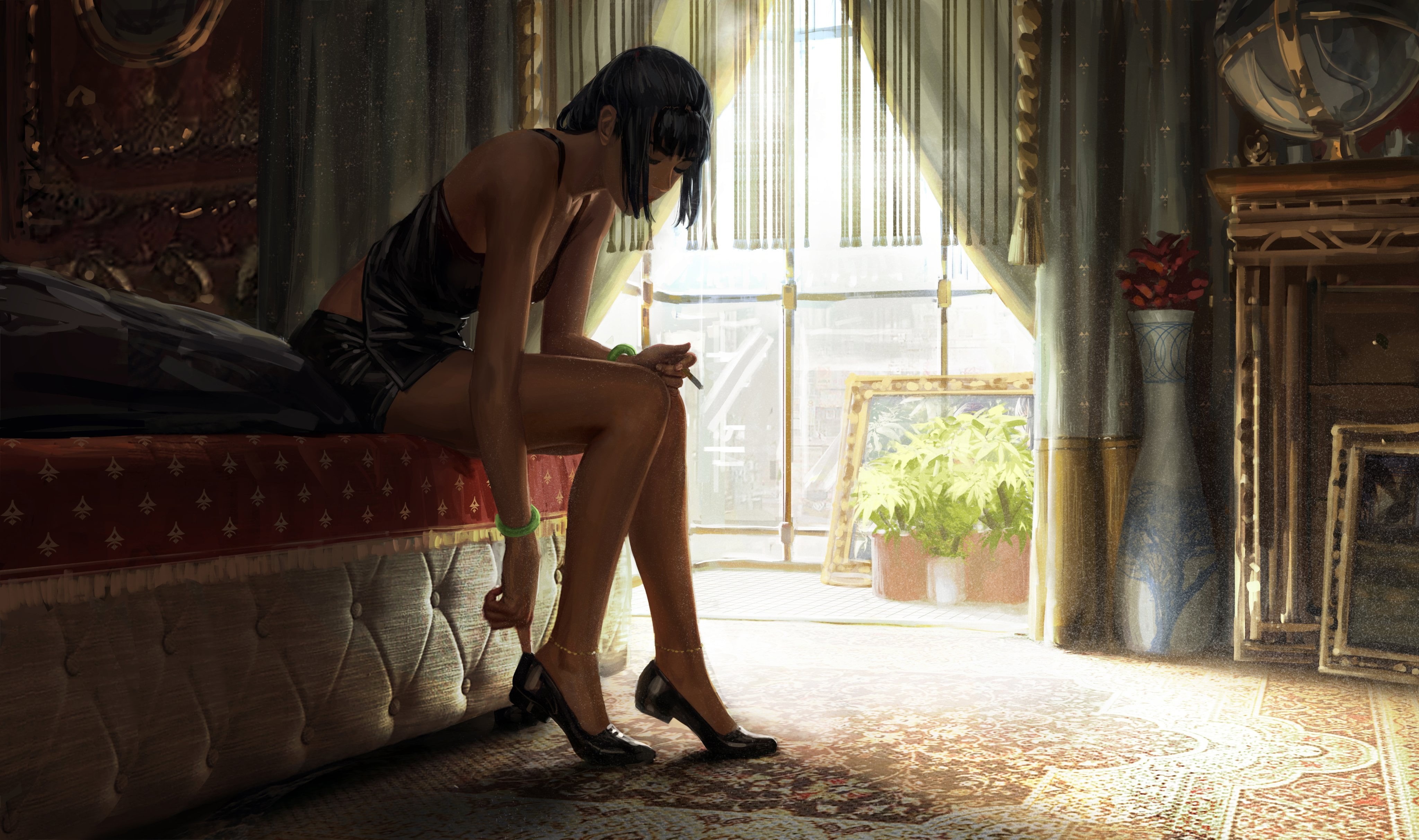 Bad guys, 4K, anime, original characters, GUWEIZ, HD Wallpaper
