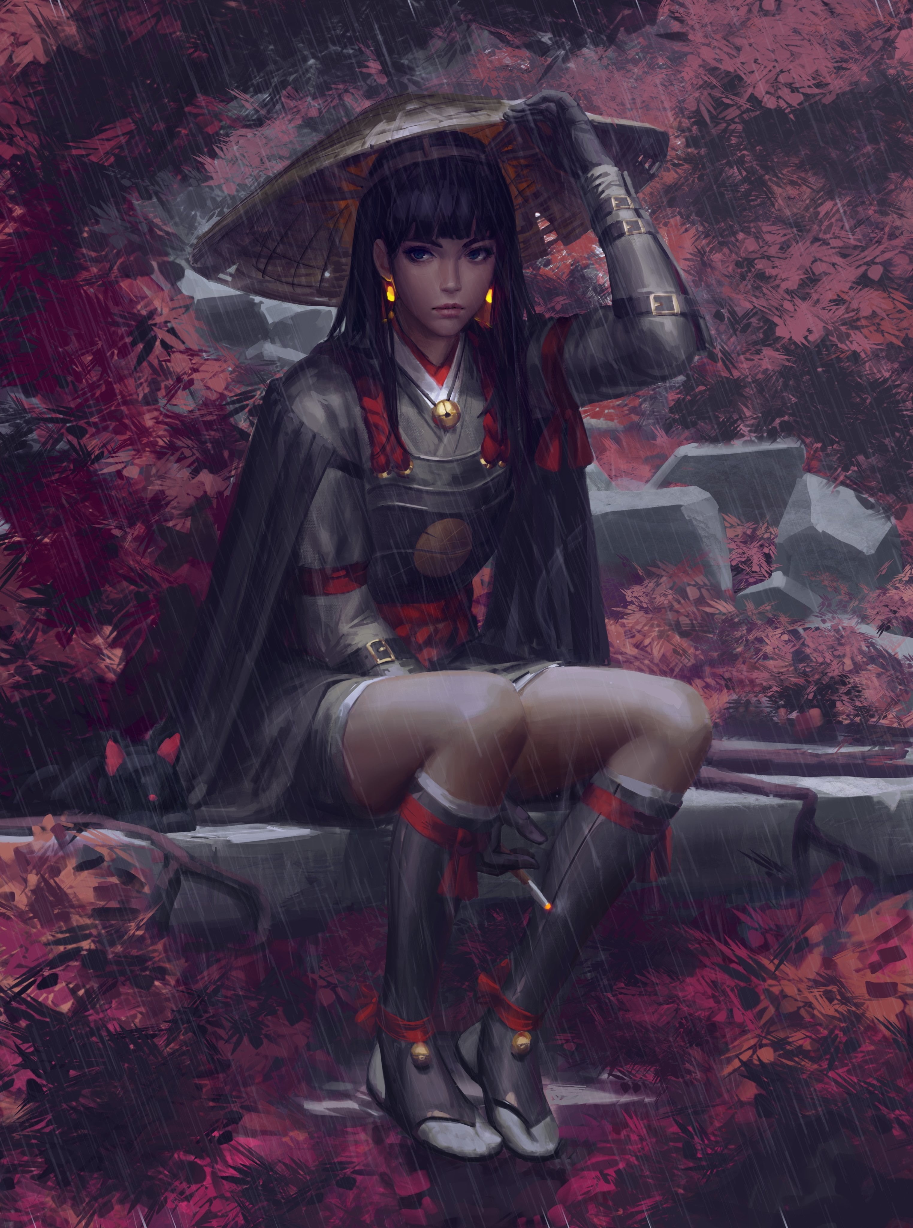 digital art, fantasy warrior, 4K, Bad guys, GUWEIZ, women, Phone HD Wallpaper