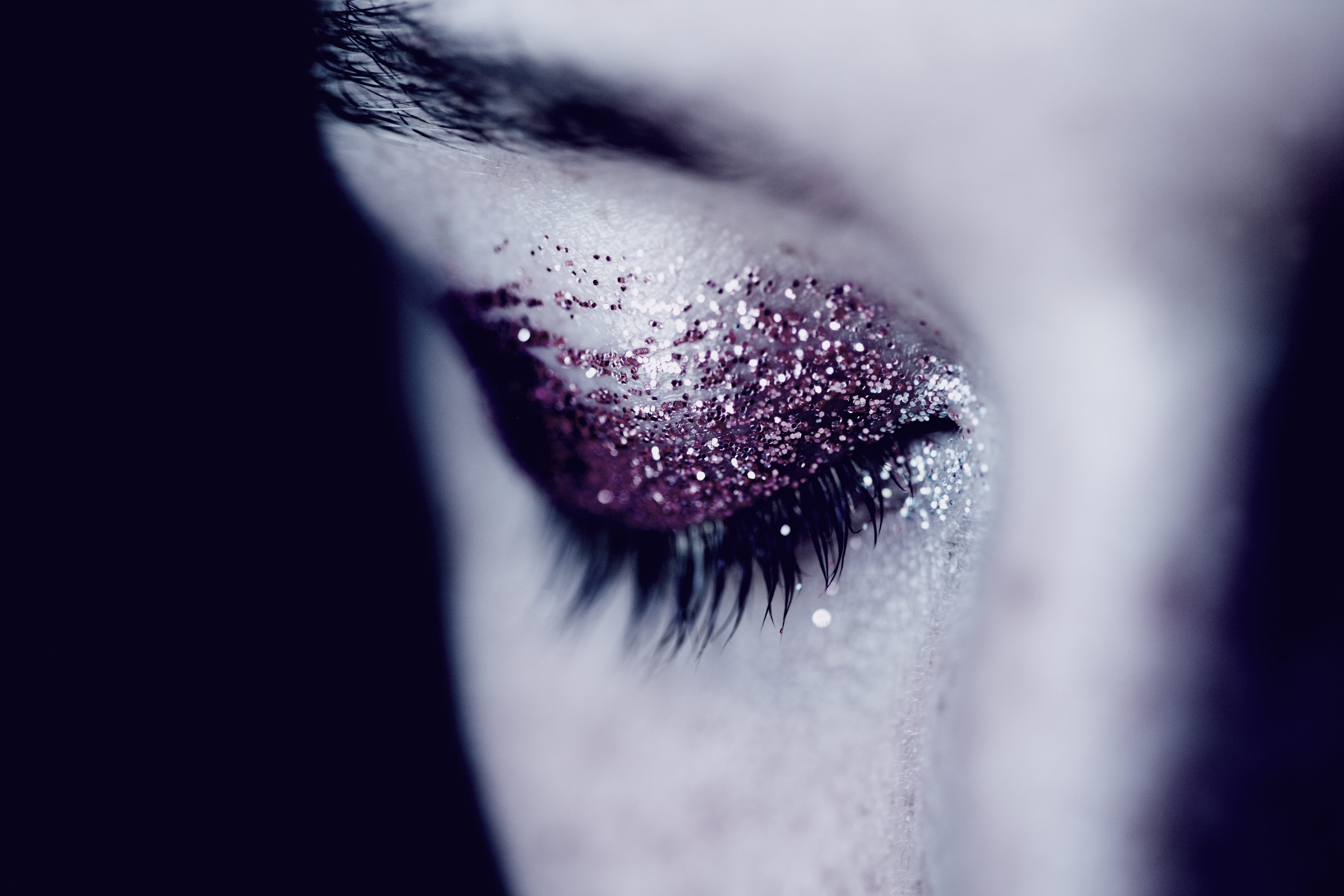 black magic, purple, 5K, alchemy, witch, beauty, magic, black background, beautiful woman, fashion, necromancy, eyeshadow, women, adult, eye, human lips, HD Wallpaper
