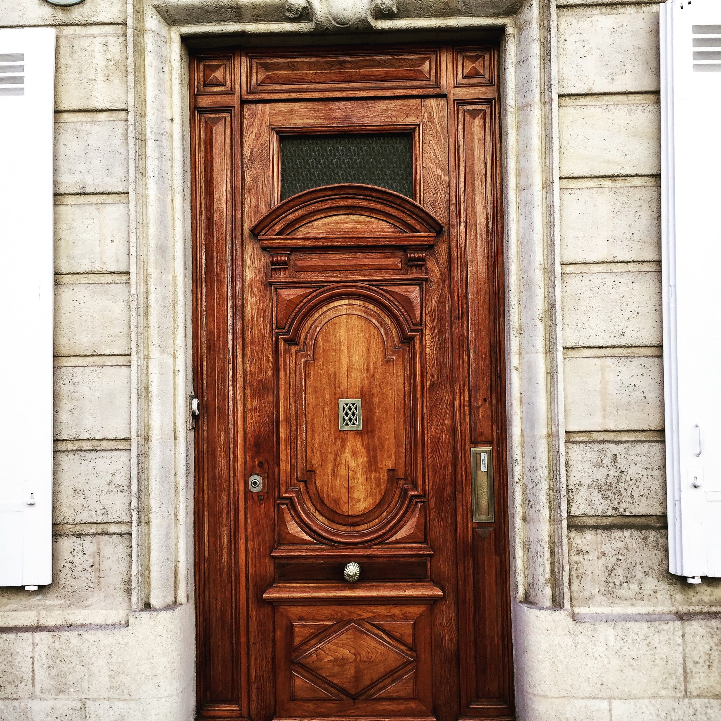 folding door, outdoors, curtain, wood - material, 11 terrasse front du médoc, door, railing, doorknob, pavement, bordeaux, cobblestone, sliding door, security, Phone HD Wallpaper