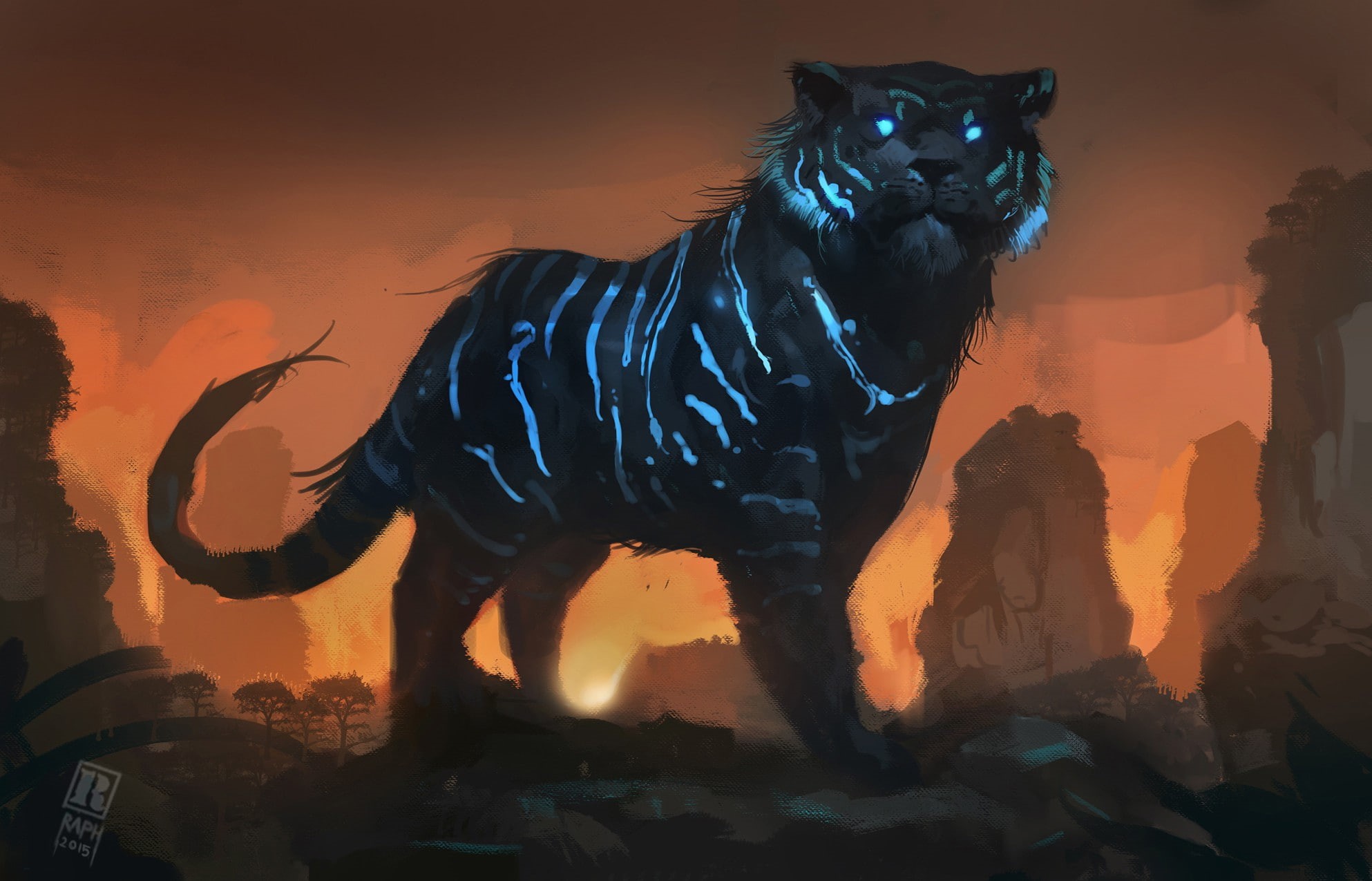 Raph04art, art, Mystic Tiger, mystic, tiger, 1080P, HD Wallpaper