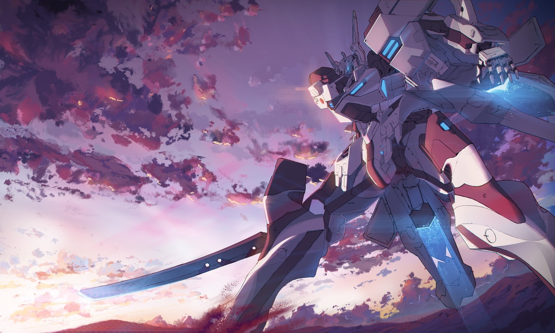 clouds, sword, knyt, 720P, sky, 243184, konachan, mecha, com, muv-luv, weapon, HD Wallpaper