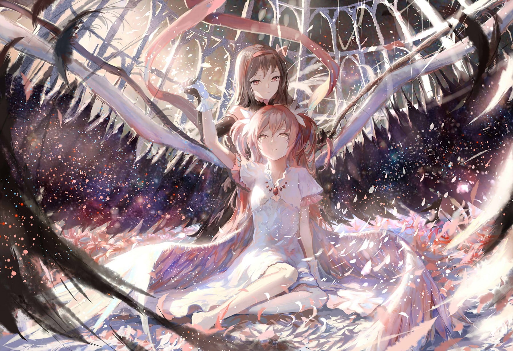 720P, women, holiday, human representation, anime, representation, childhood, real people, indoors, sculpture, low angle view, child, Akemi Homura, Mahou Shoujo Madoka Magica, HD Wallpaper