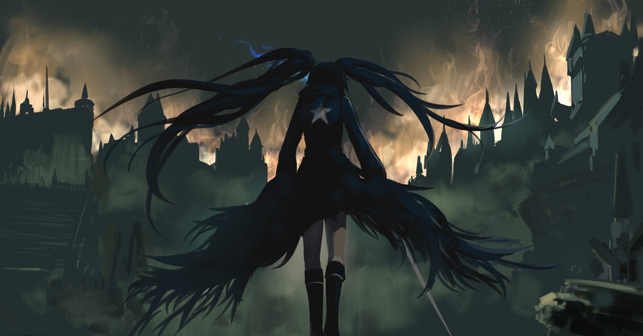 1080P, Black Rock Shooter (series), anime girls, anime, Black Rock Shooter, HD Wallpaper