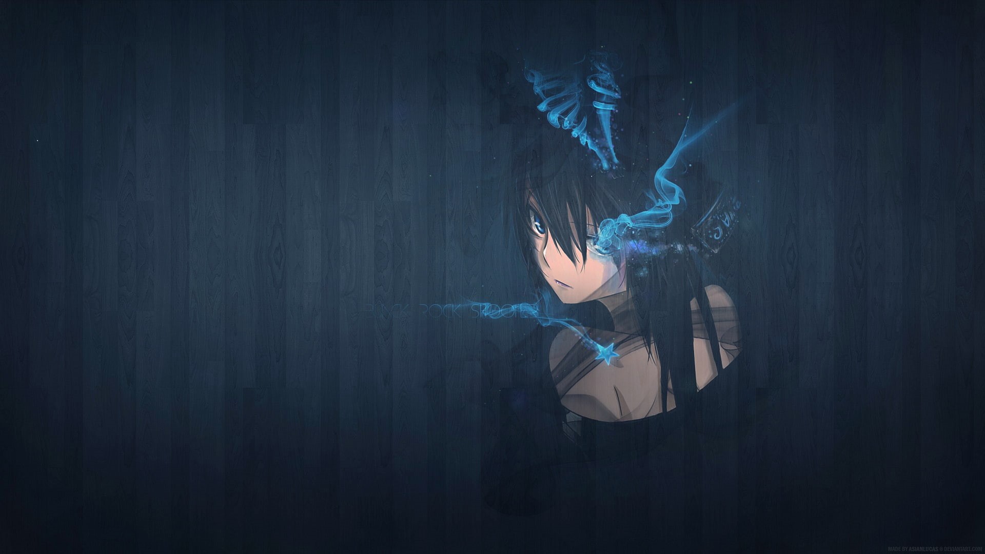 blue, Black Rock Shooter, young men, young women, underwater, water, digital composite, dark, adult, lifestyles, swimming, nature, one person, indoors, HD Wallpaper