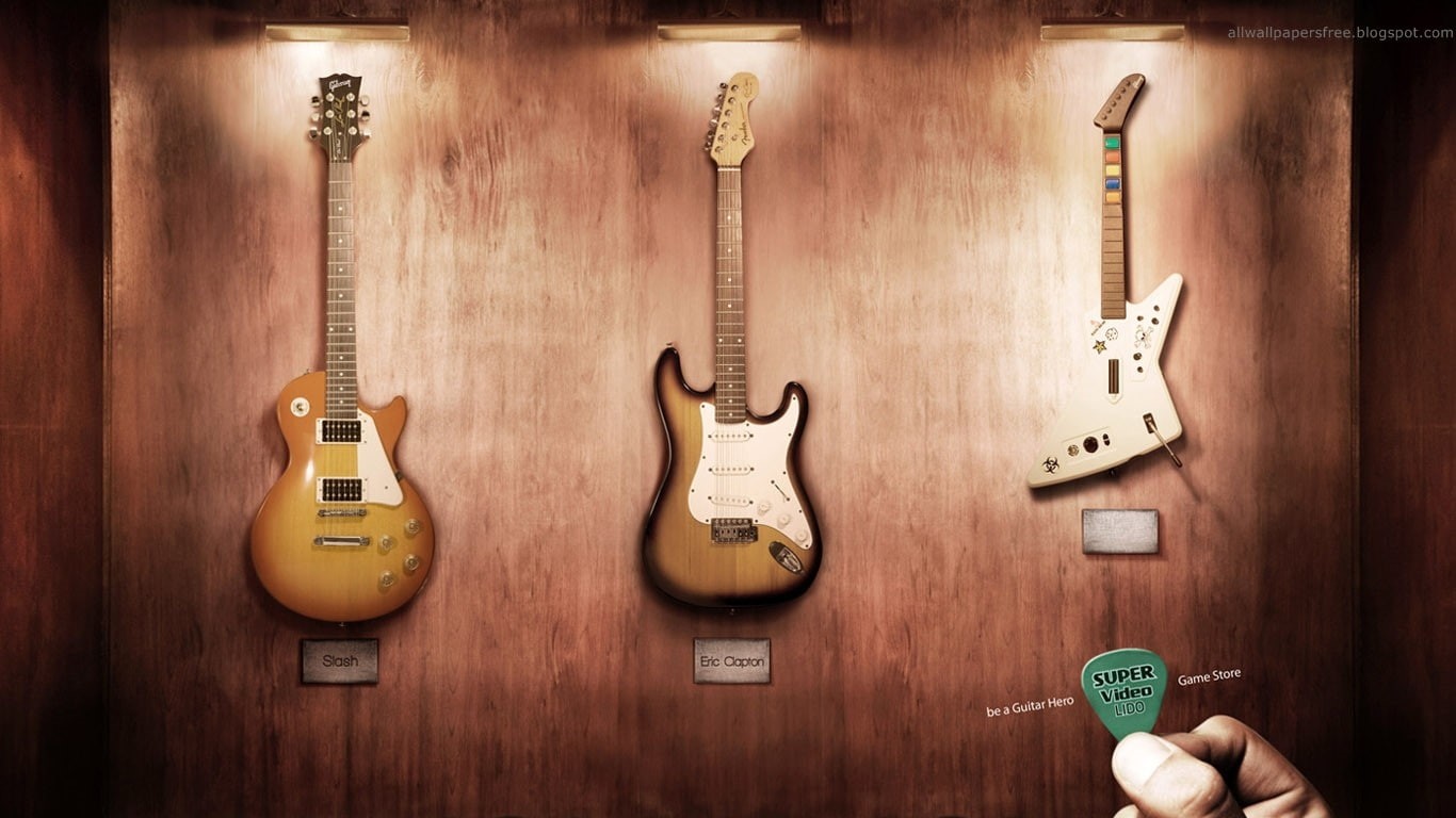 three, Eric Clapton, commercial, musical instrument, guitars, wood - material, arts culture and entertainment, craft, assorted, brown, Guitar Hero, human hand, HD Wallpaper