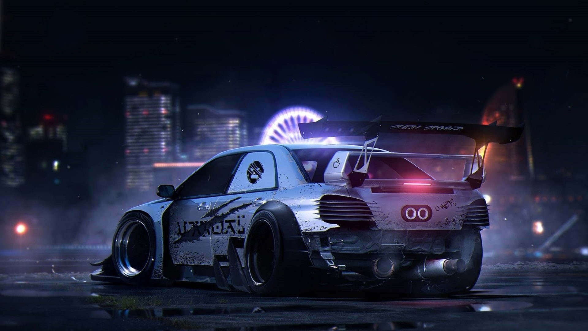Race, sti, wrx, Rear, View, impreza, Car, 1080P, Subaru, HD Wallpaper